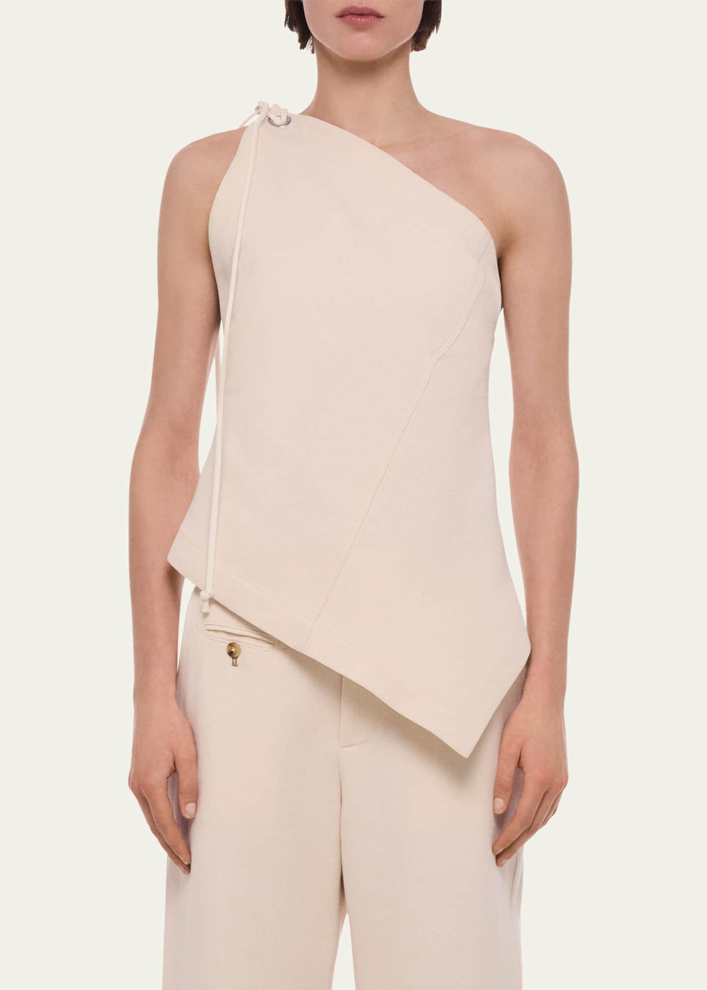Helmut Lang Asymmetric One-Shoulder Sailor Top - Bergdorf Goodman