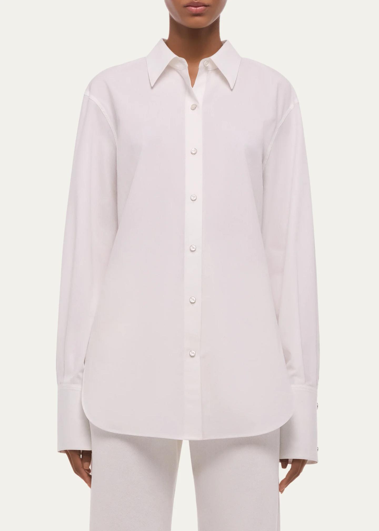 Helmut Lang Tie-Back Button-Front Cotton Shirt - Bergdorf Goodman