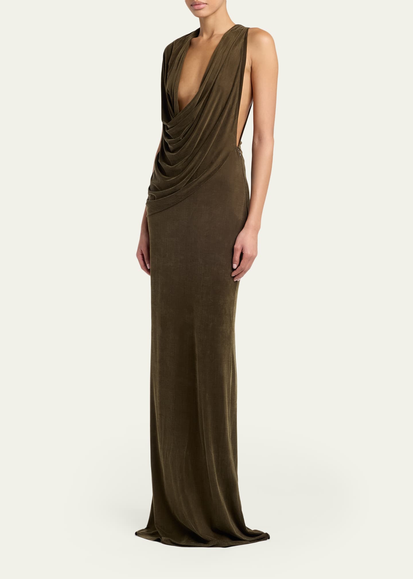 tom ford maxi dress Tom Ford, Halterneck Jersey Maxi Dress, Women, Pink, L, Dresses, Viscose