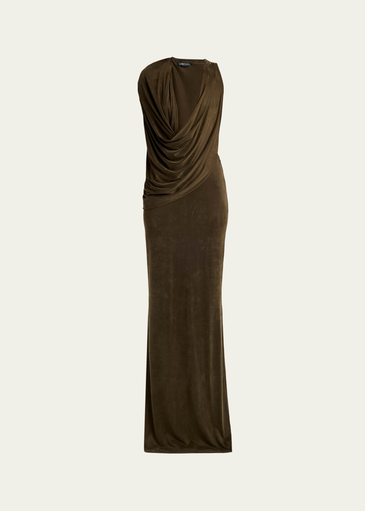 plunging cowl neck dress Plunging Back Cowl Dress in Butter M (MADE-TO-ORDER)