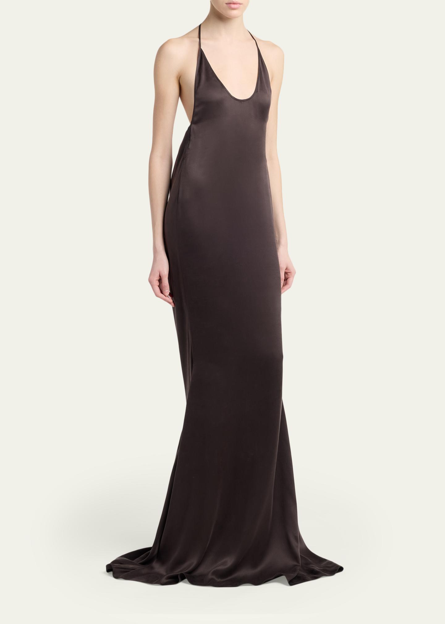 tom ford gowns & formal dresses Draped Backless Satin Gown evening dress with cape sleeves