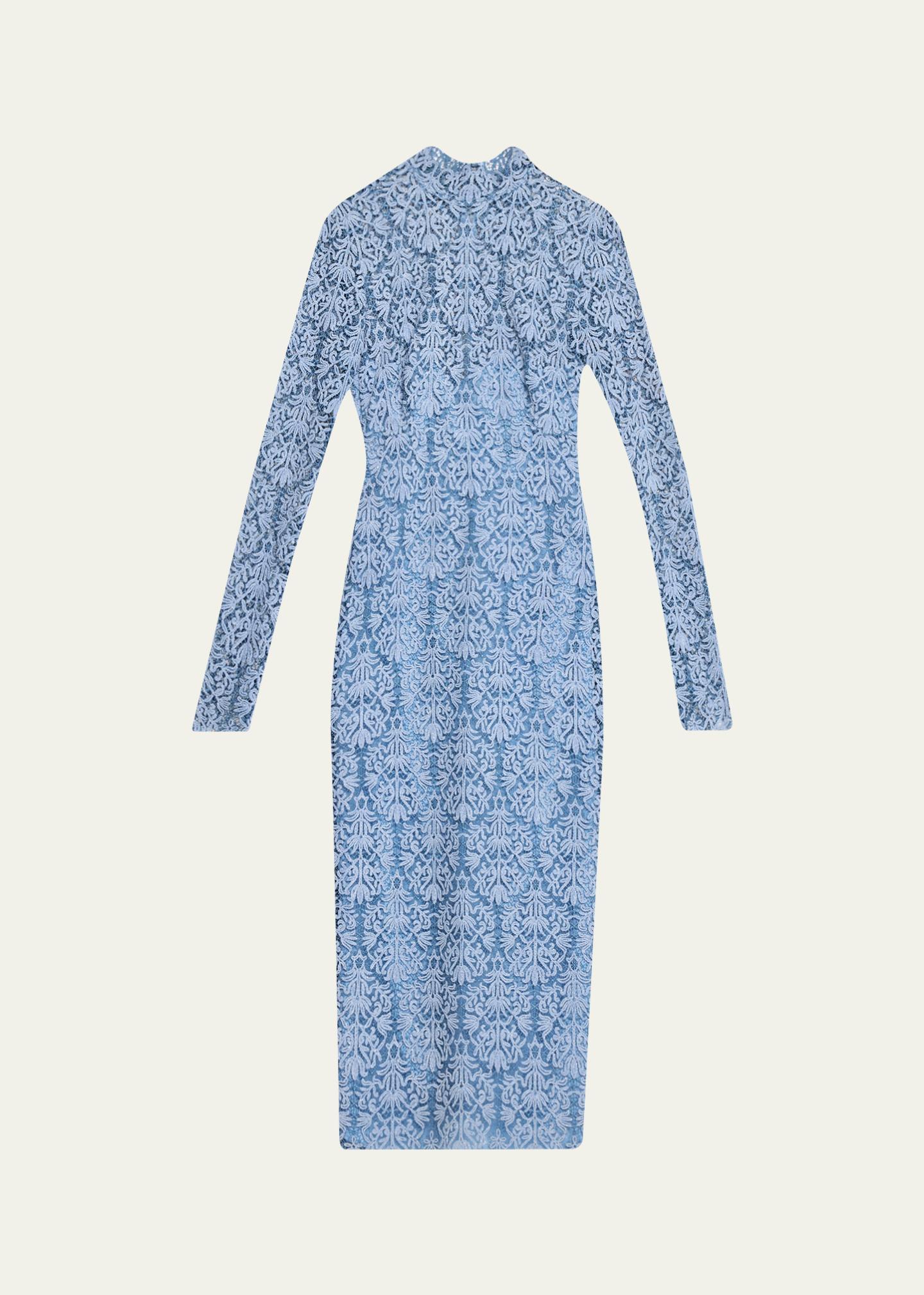 lela rose blue lace dress Chenille Long-Sleeve Midi Dress, Oxford, Women's, 4 Badge:Almost Gone Colour:OLIVE Efsteb Fall Dresses for so getting ready is