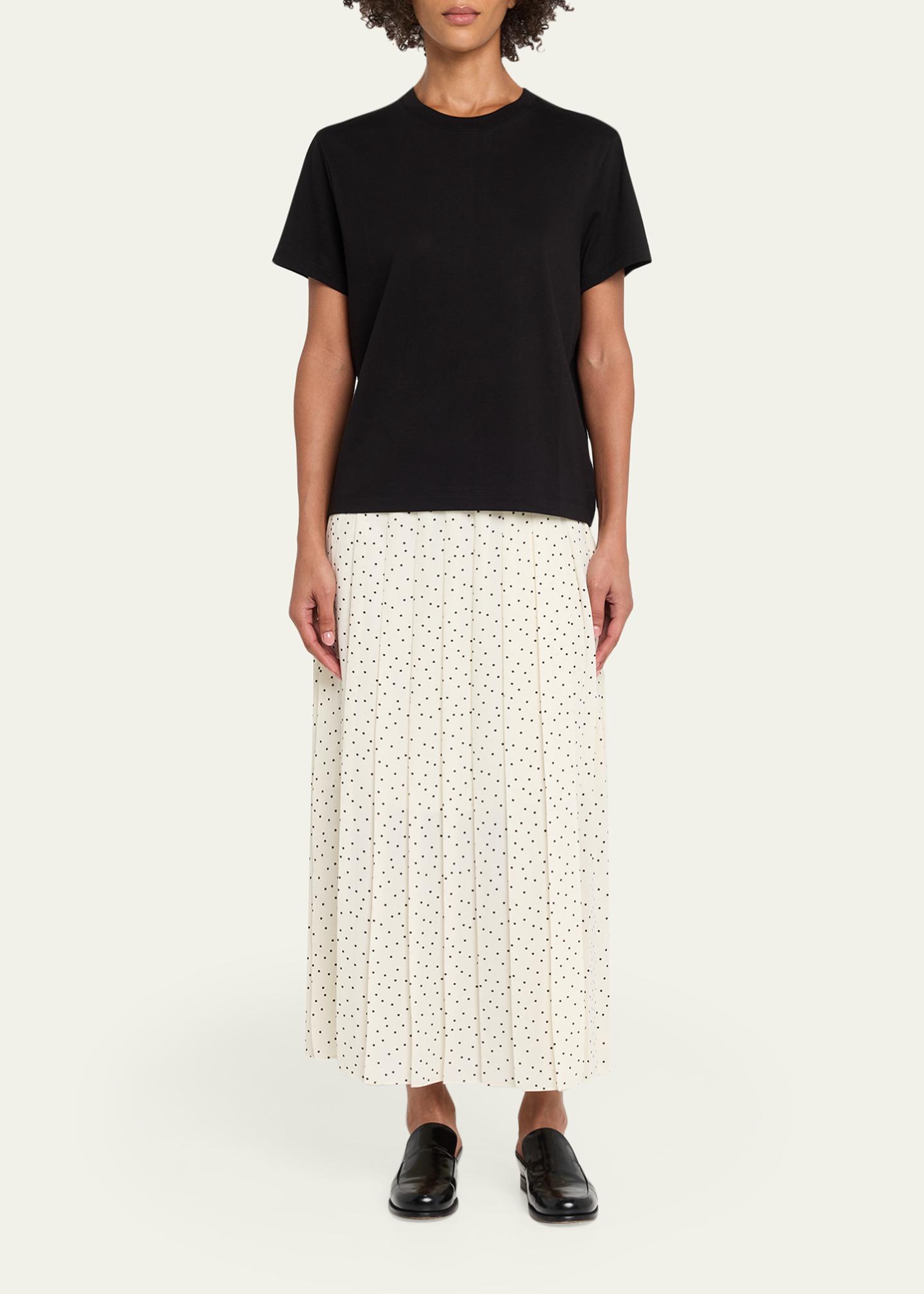 Theory Pleated Polka Dot Wrap Skirt - Bergdorf Goodman