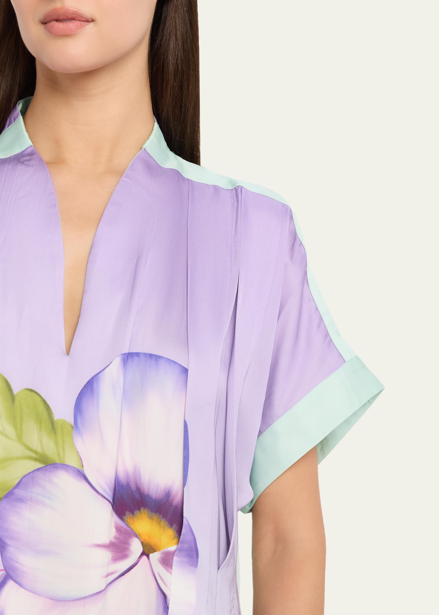 Verandah Hand-Pleated Floral Kaftan Maxi Dress - Bergdorf Goodman