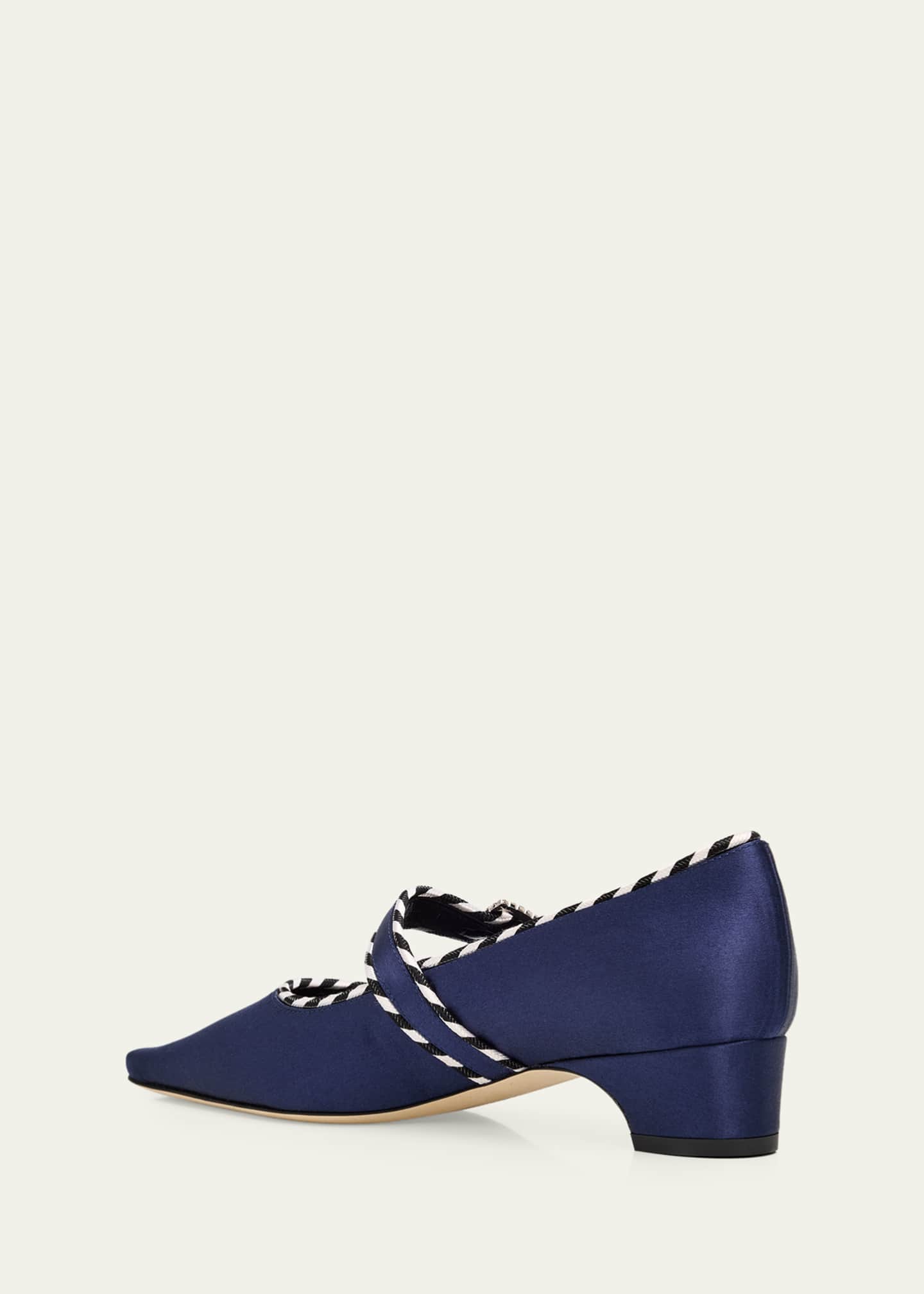 Manolo Blahnik 30mm Zaera Satin Mary Jane Pumps - Bergdorf Goodman