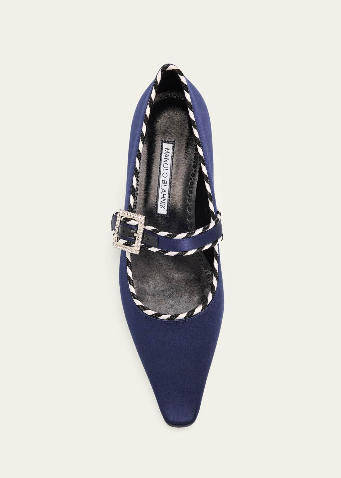 Manolo Blahnik 30mm Zaera Satin Mary Jane Pumps - Bergdorf Goodman
