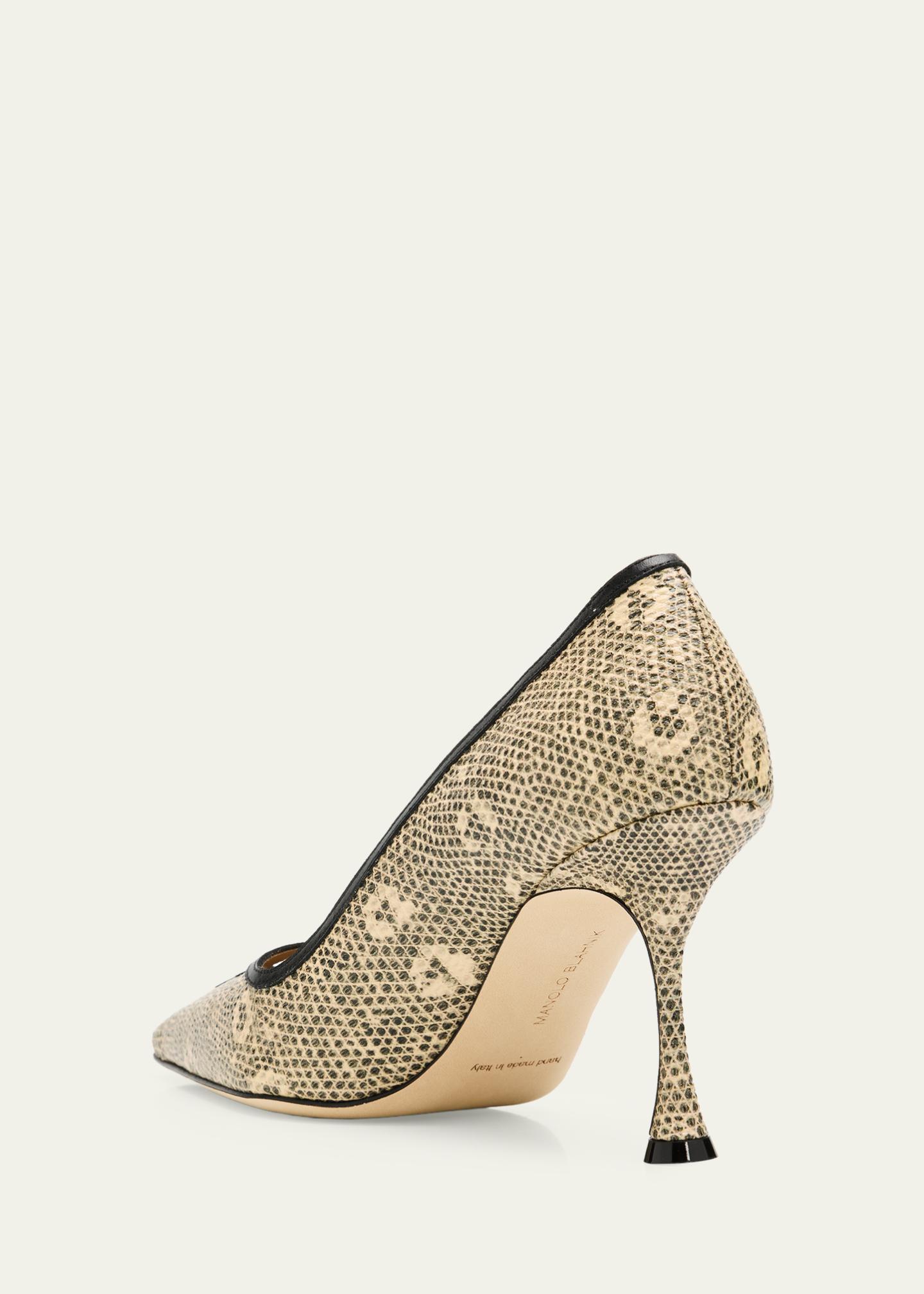 Manolo Blahnik ハイヒール パンプス 23cm 36 snake Manolo Blahnik 90mm Berry Snake-Embossed Leather Pumps - Bergdorf