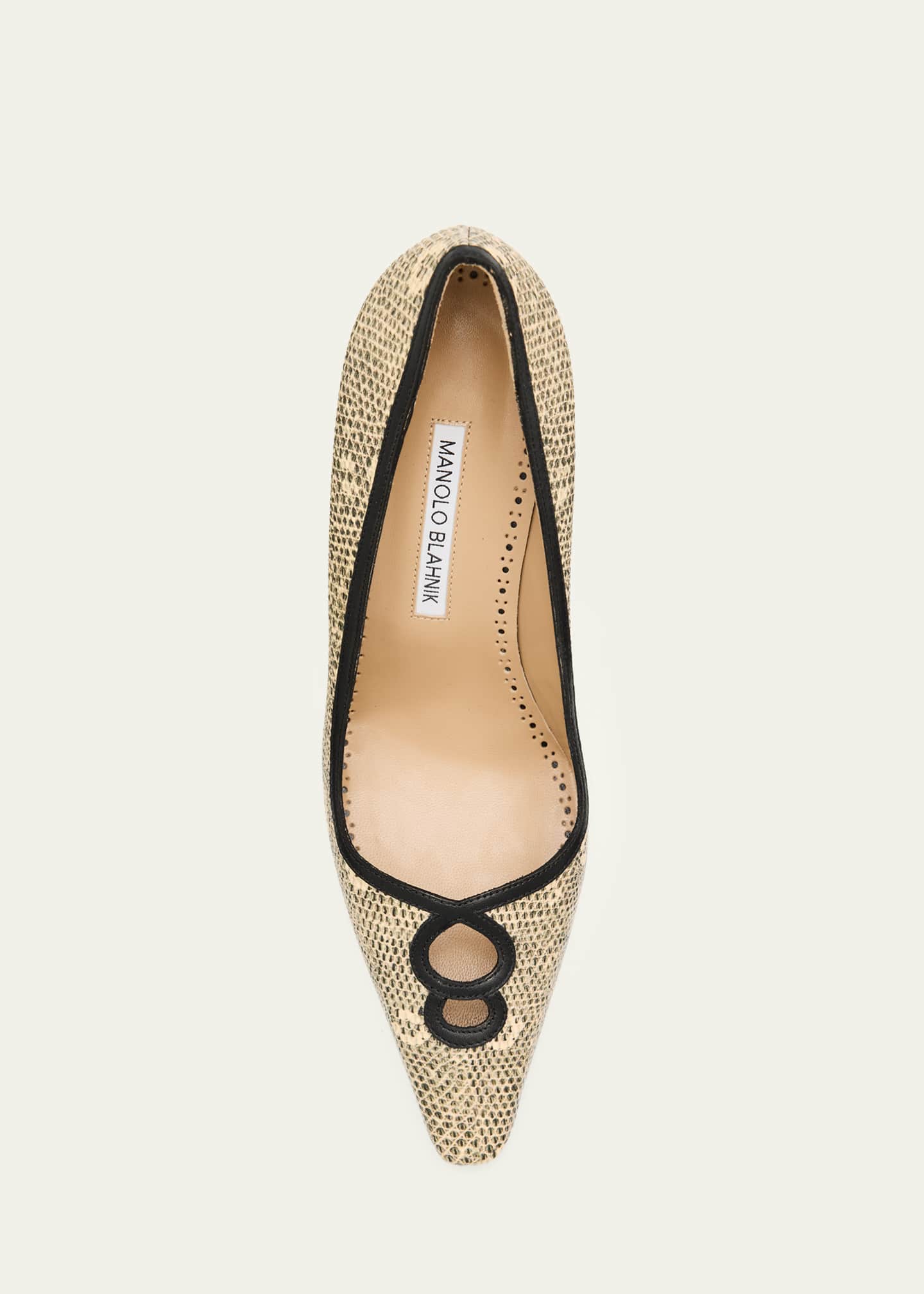Manolo Blahnik 90mm Berry Snake-Embossed Leather Pumps - Bergdorf