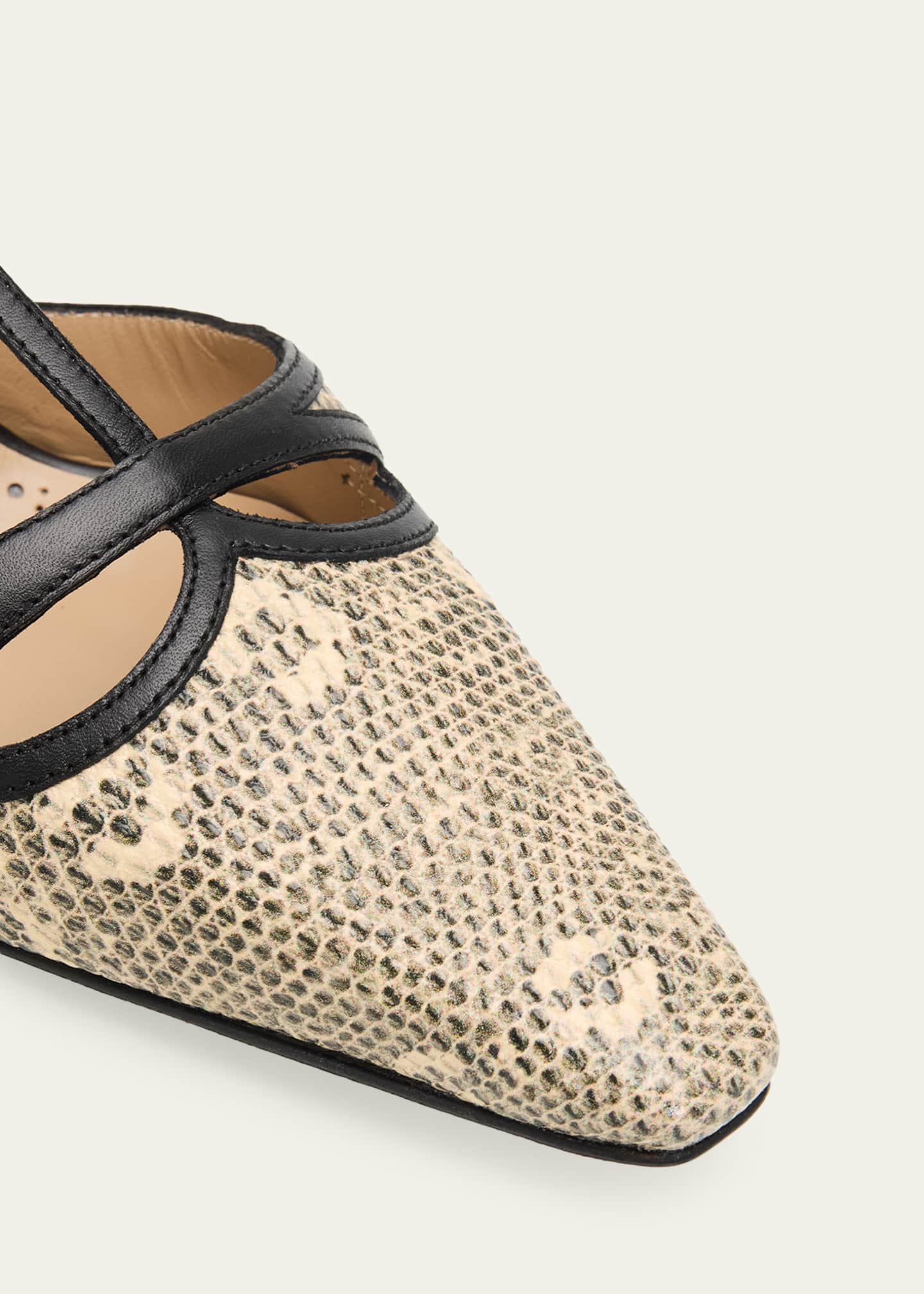 Manolo Blahnik 70mm Gish Snake-Embossed Leather Pumps - Bergdorf