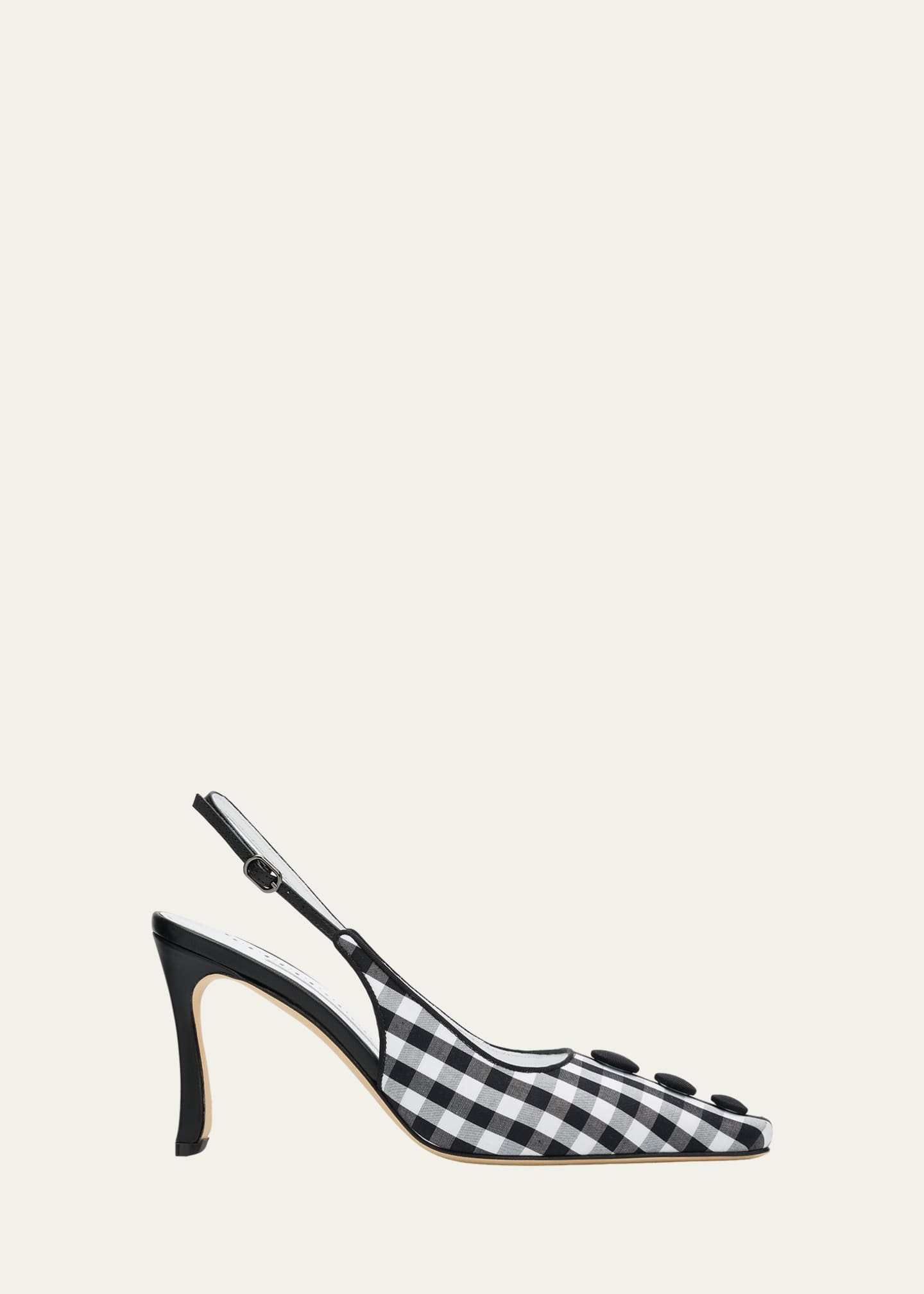 Manolo Blahnik 90mm Alexa Gingham Slingback Pumps - Bergdorf Goodman