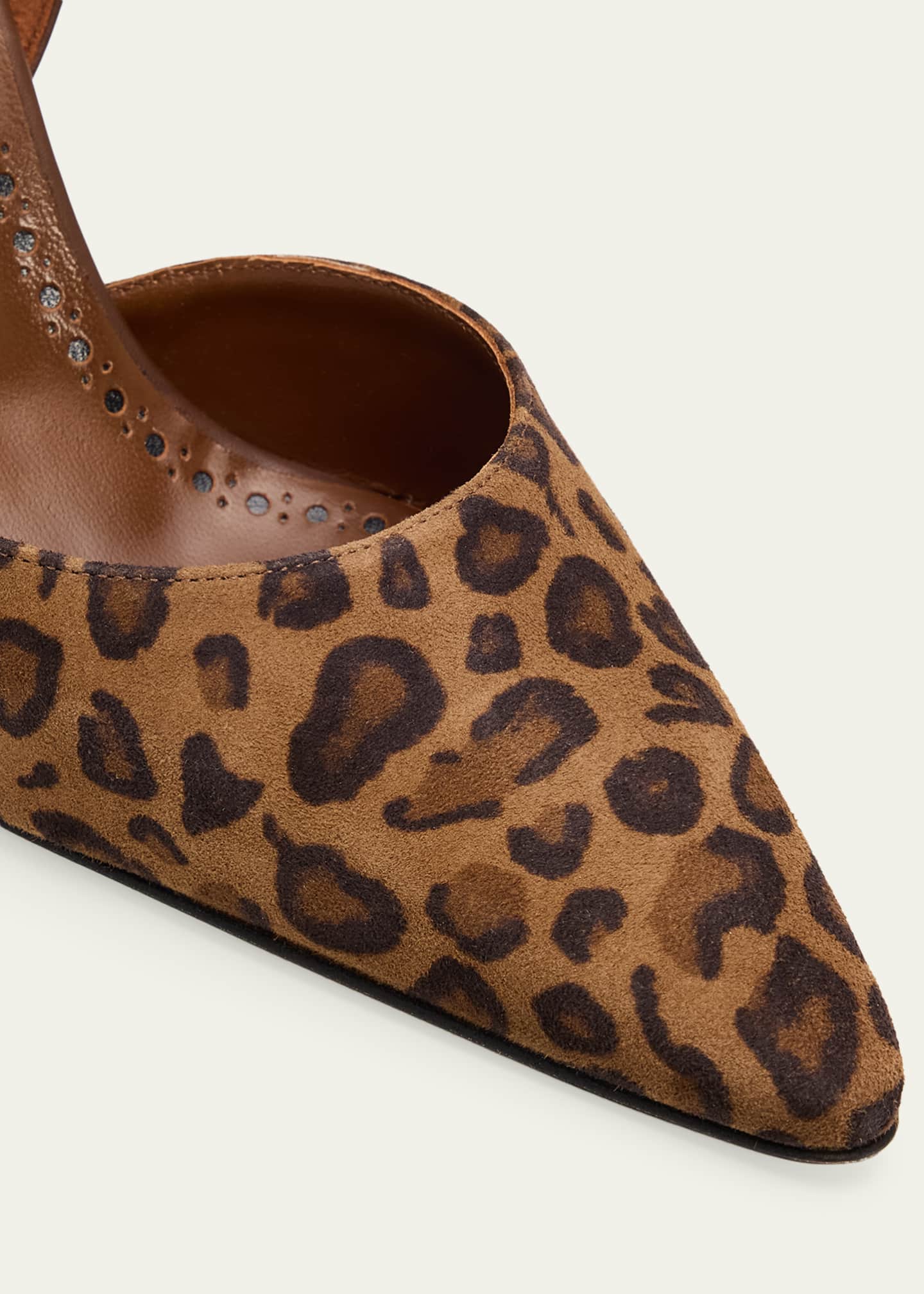 Manolo Blahnik 90mm Taylerbinu Leopard Mixed Leather Pumps