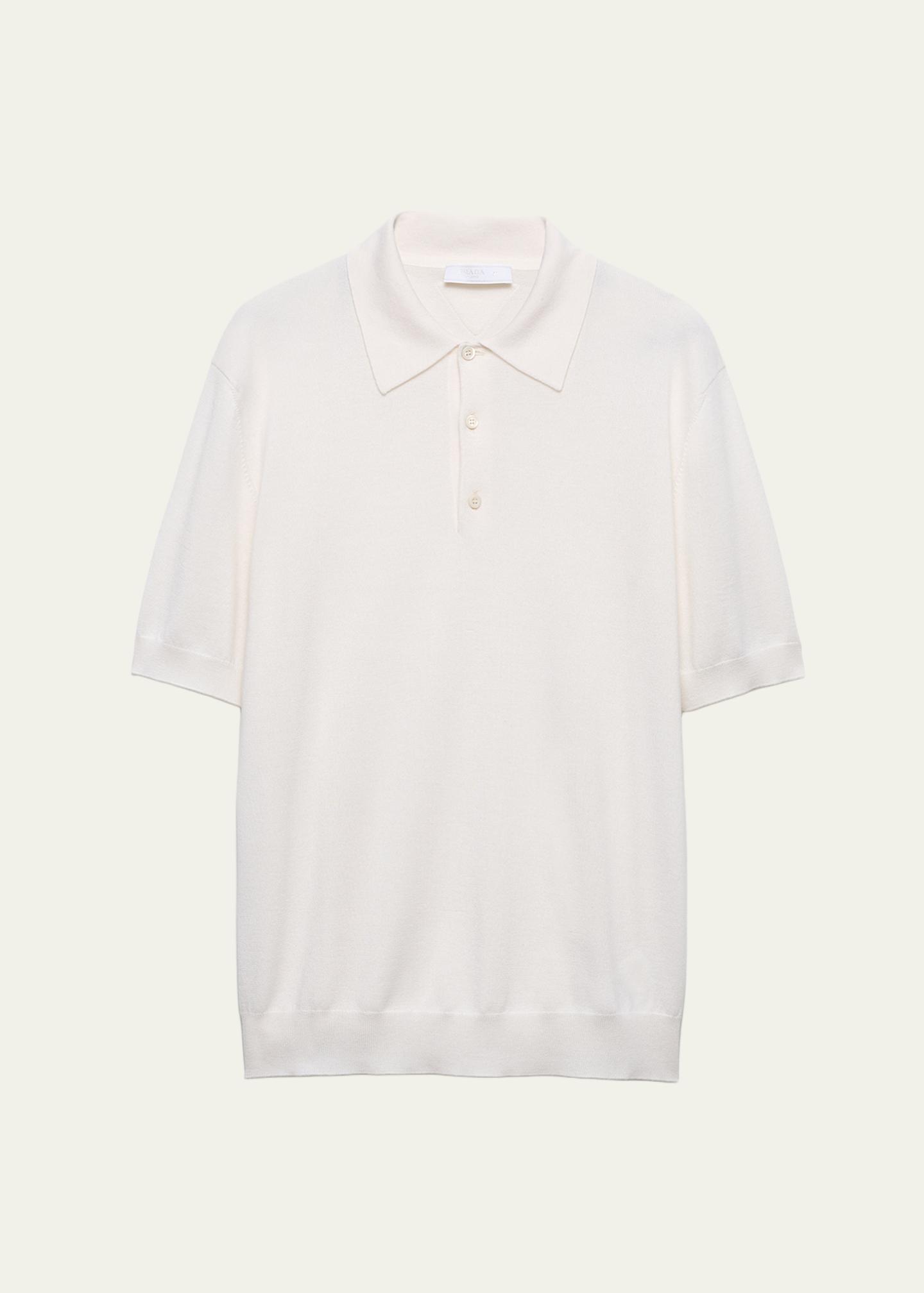 Prada Men's Cashmere and Silk Knit Short-Sleeve Polo Shirt - Bergdorf ...