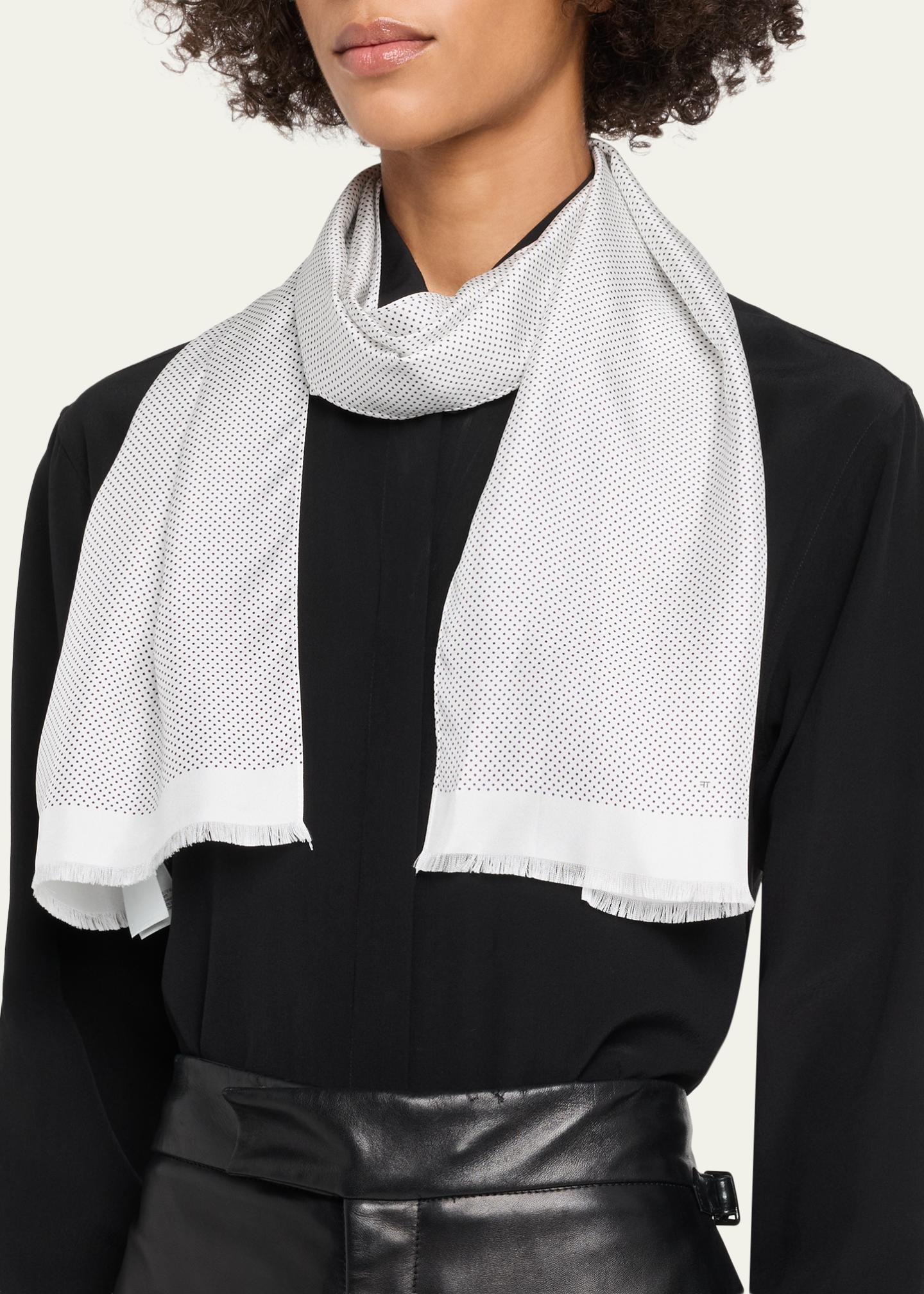 TOM FORD Micro Polka Dot Silk Scarf - Bergdorf Goodman