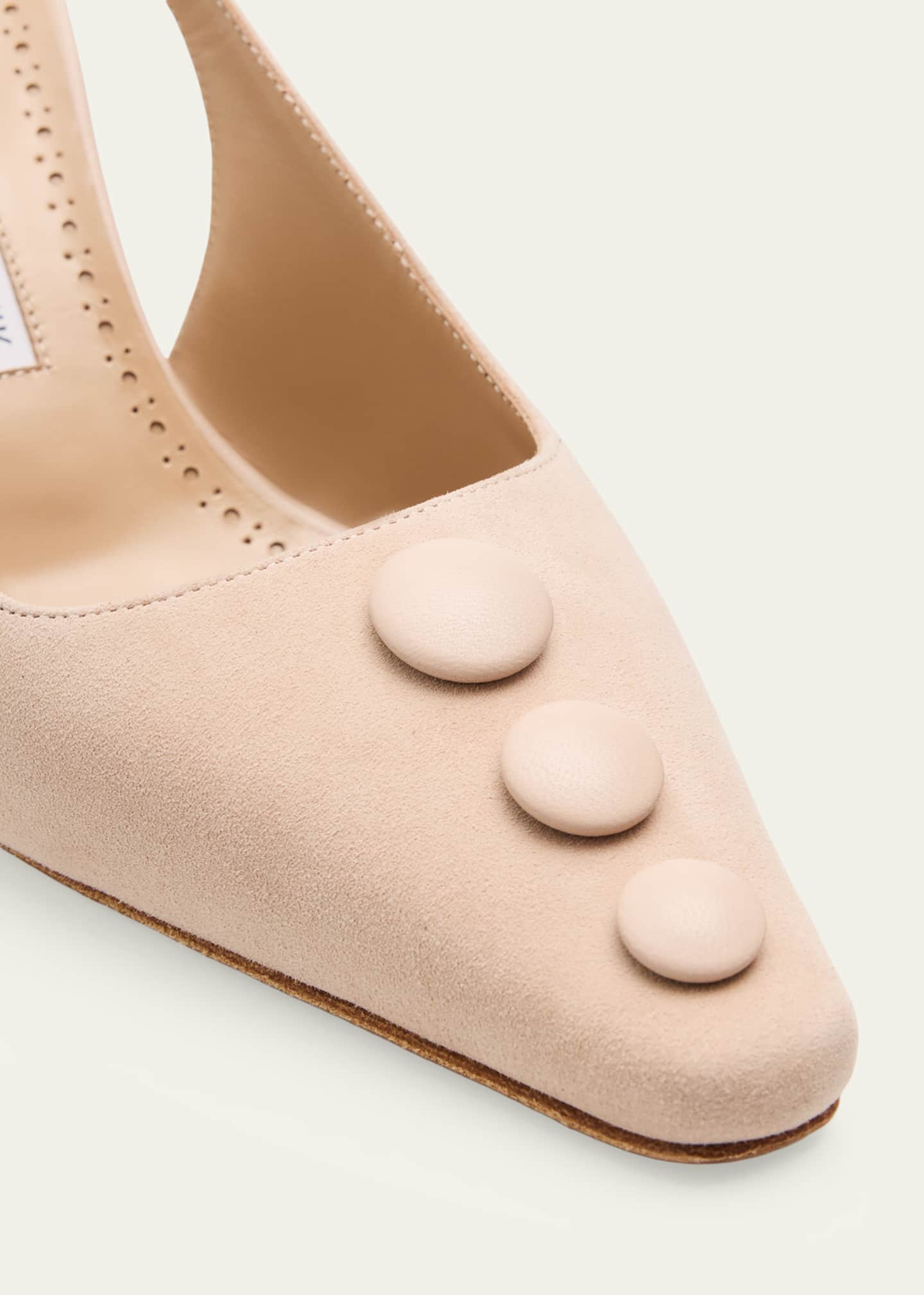 Manolo Blahnik 70mm Alexapla Suede Slingback Pumps - Bergdorf Goodman