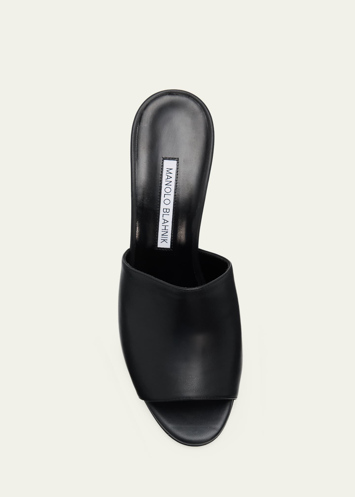 Manolo Blahnik 70mm Rapallabar Leather Mules - Bergdorf Goodman