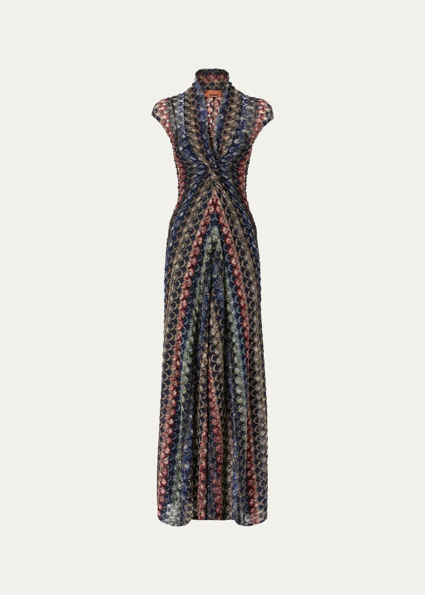 missoni knit maxi dress Plunging Twisted Metallic Lace Print & Floral Dresses
