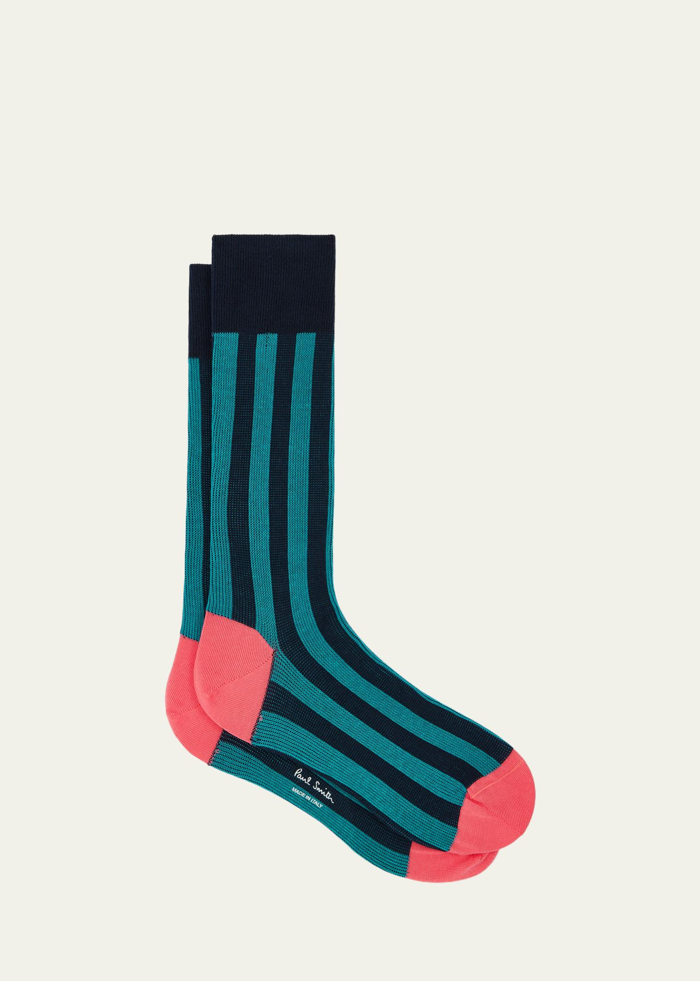 Paul Smith Men's Owen Contrast-Stripe Crew Socks - Bergdorf Goodman