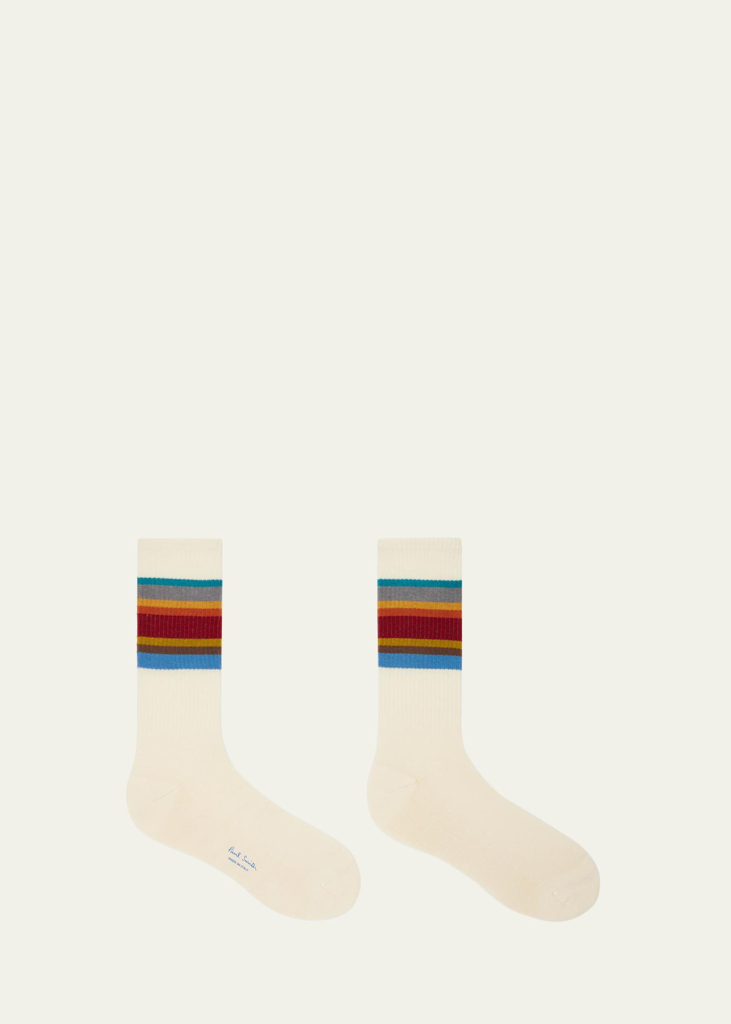 Paul Smith Men's Signature Stripe Ribbed Crew Socks - Bergdorf Goodman
