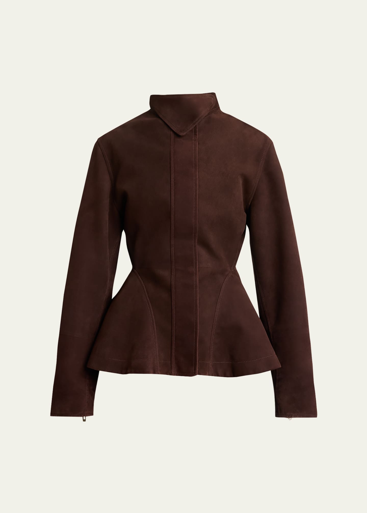 ALAIA Suede Peplum Jacket - Bergdorf Goodman