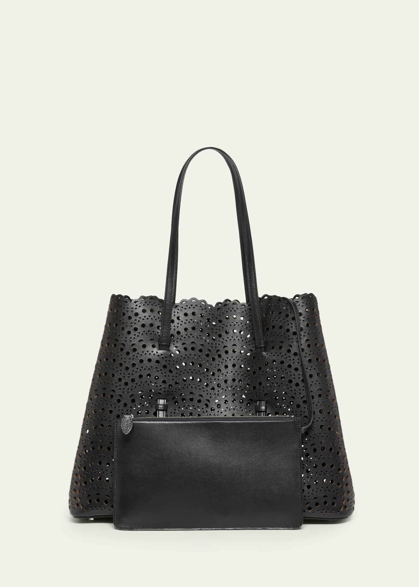 ALAÏA Mina 37 Large Perforated Leather Tote Bag - Bergdorf Goodman