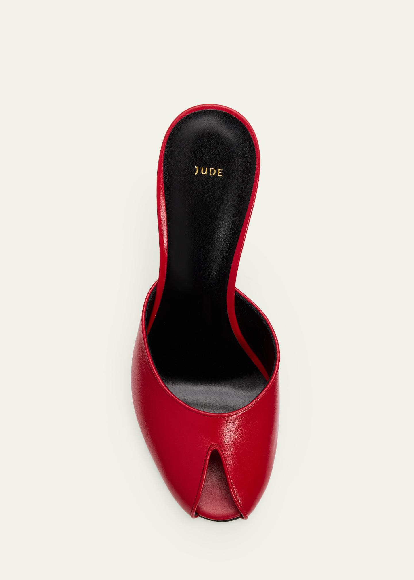 Jude 105mm Date Leather Peep-Toe Mules - Bergdorf Goodman