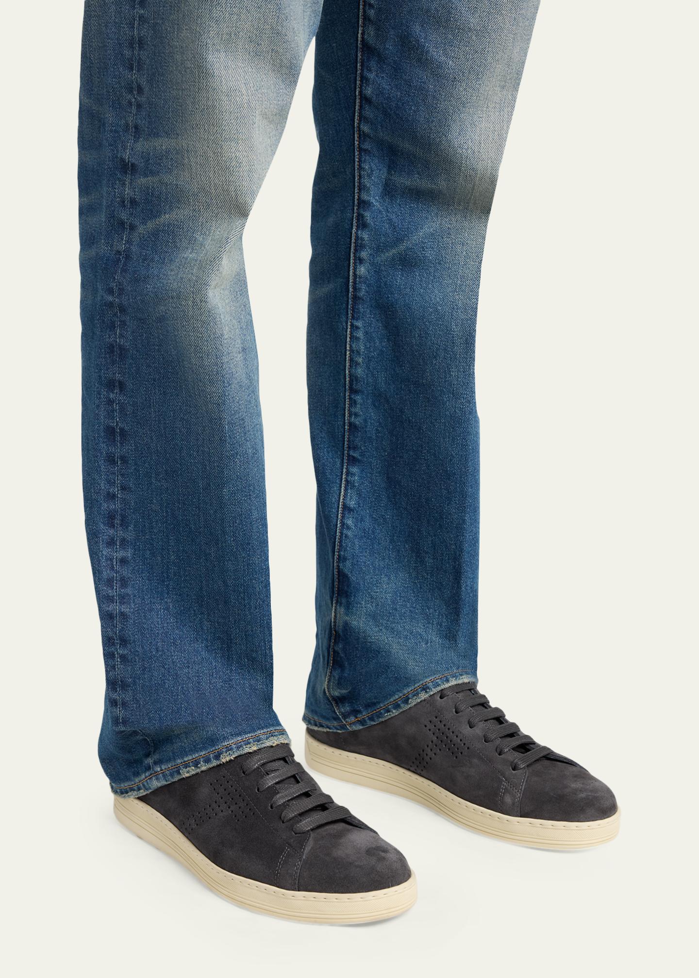 Tom Ford Navy Blue Nylon‎ Suede Low Top Runners Sneakers Italy Men\'s Size 8.5 Men main image 3