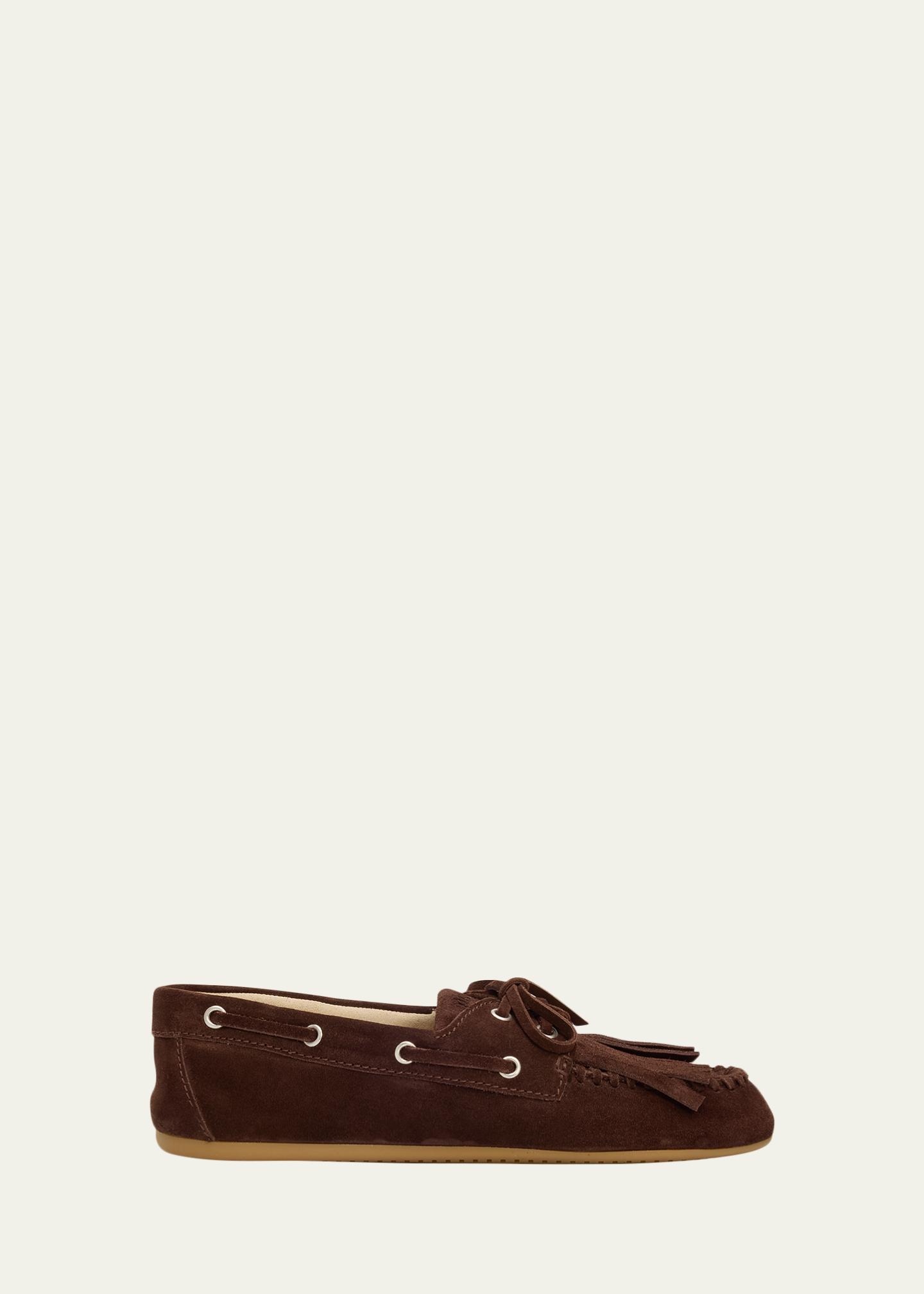 Miu Miu Fringe Suede Moccasin Loafers - Bergdorf Goodman