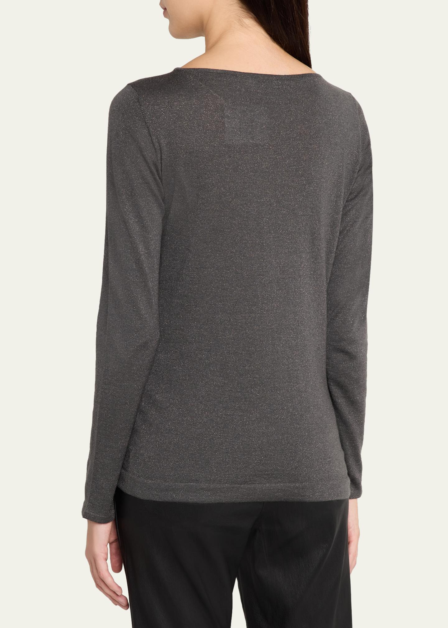 Brunello Cucinelli Cashmere-Silk Lurex Long-Sleeve Top - Bergdorf