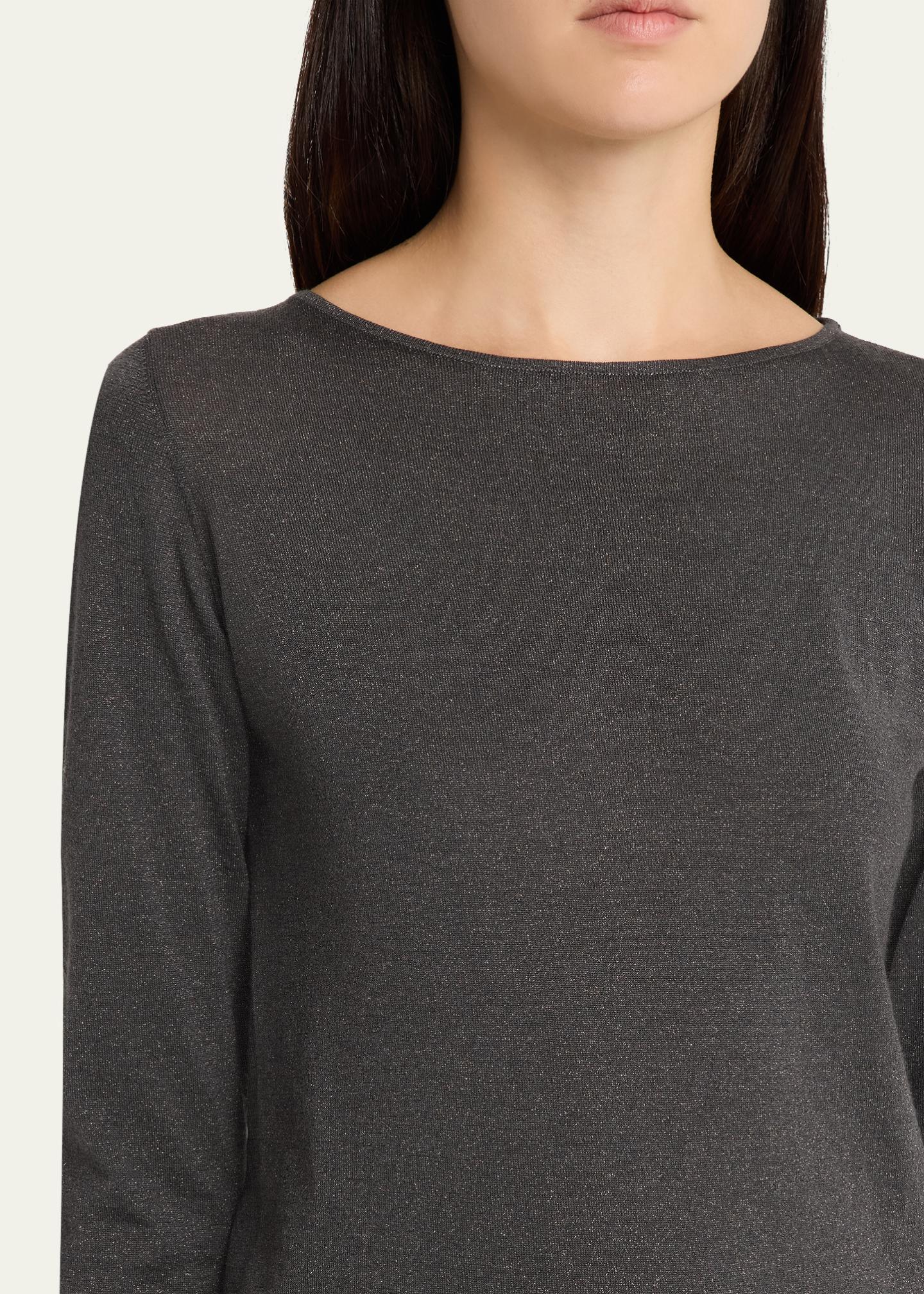 Brunello Cucinelli Cashmere-Silk Lurex Long-Sleeve Top - Bergdorf