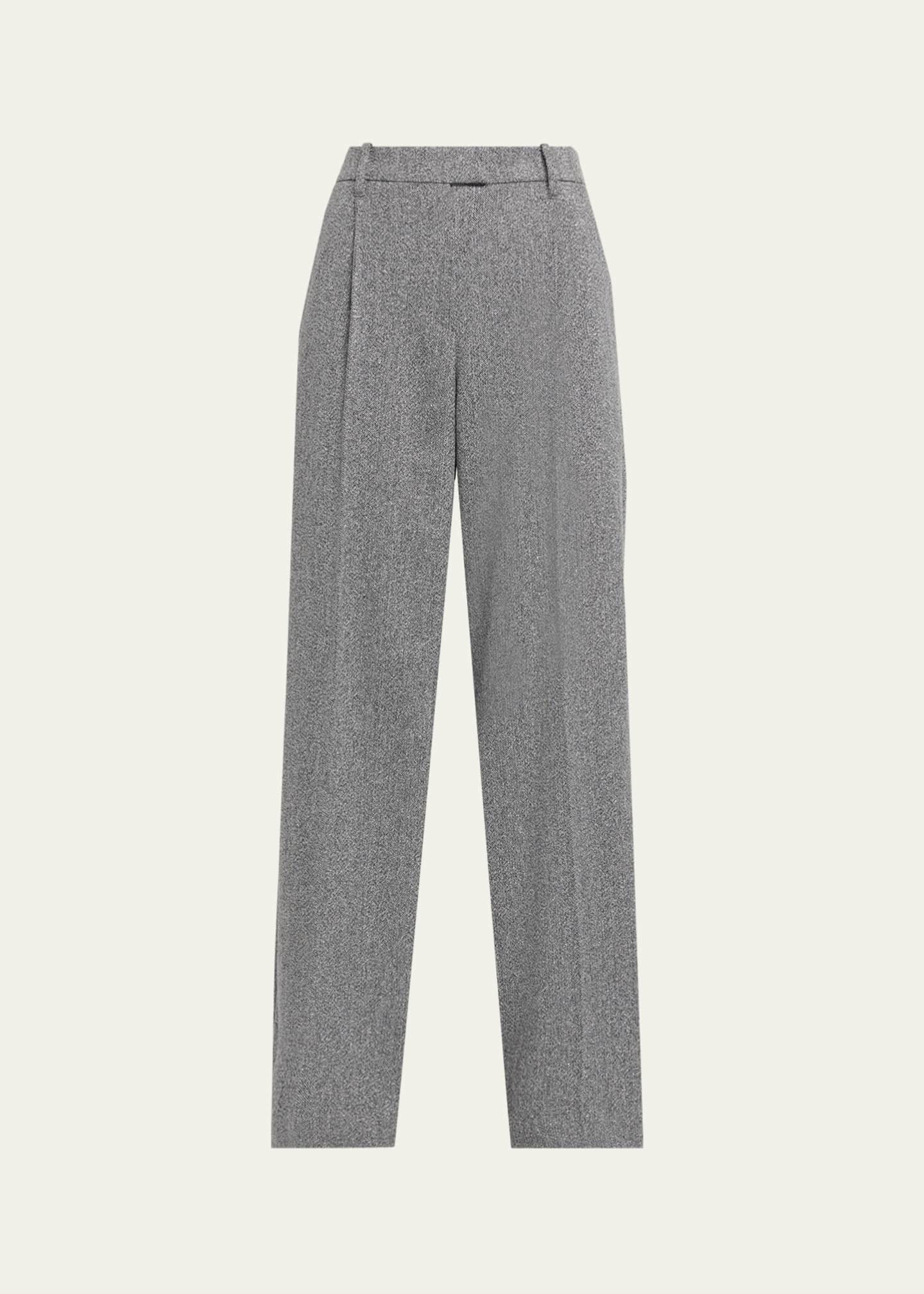 Brunello Cucinelli Sparkling Wool Herringbone Trousers - Bergdorf