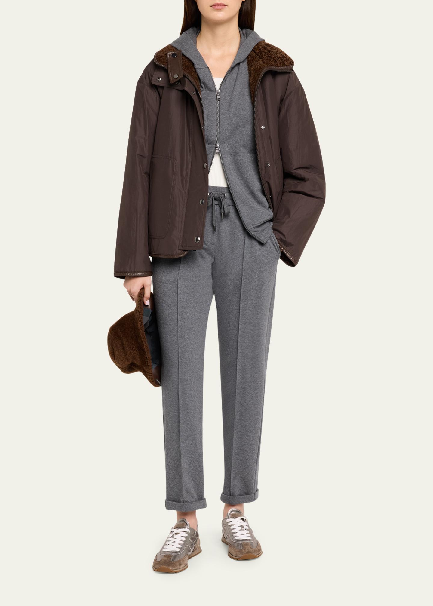 BRUNELLO CUCINELLI トラックジャケット Brunello Cucinelli Light Cotton Fleece Zip Track Jacket - Bergdorf