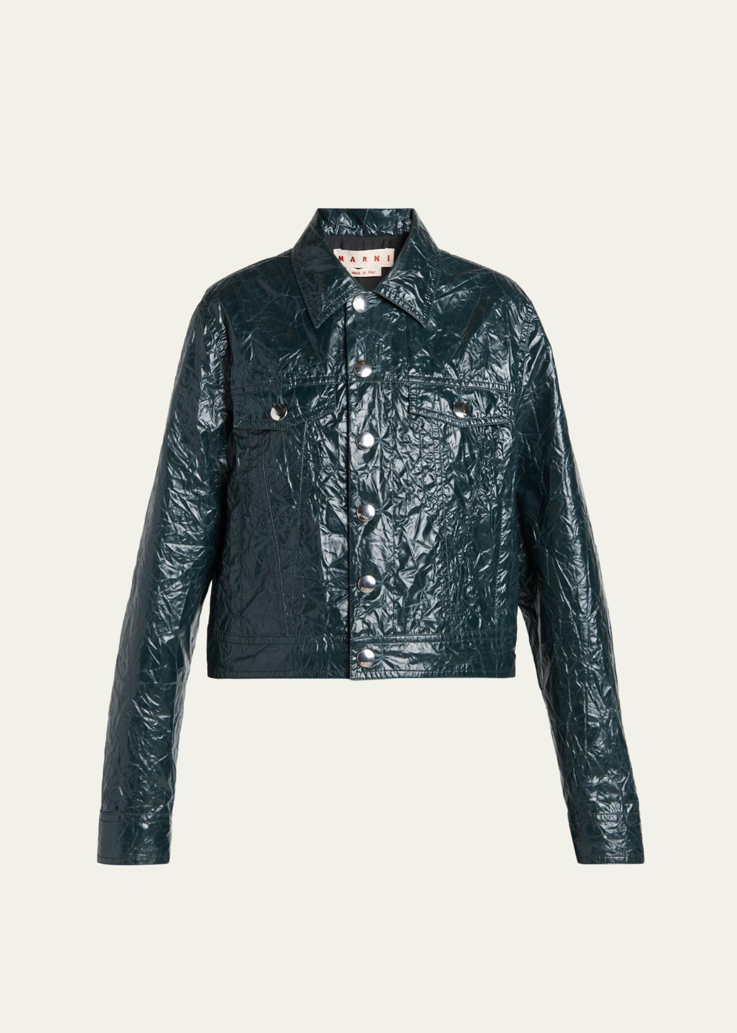 Marni Glossy Crinkled Jacket - Bergdorf Goodman
