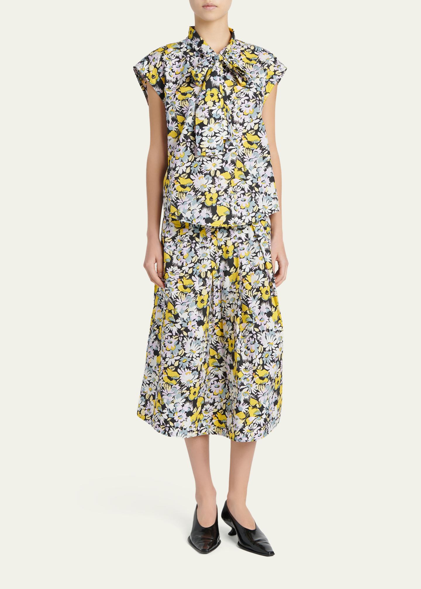 Marni Floral Cotton Midi Skirt - Bergdorf Goodman