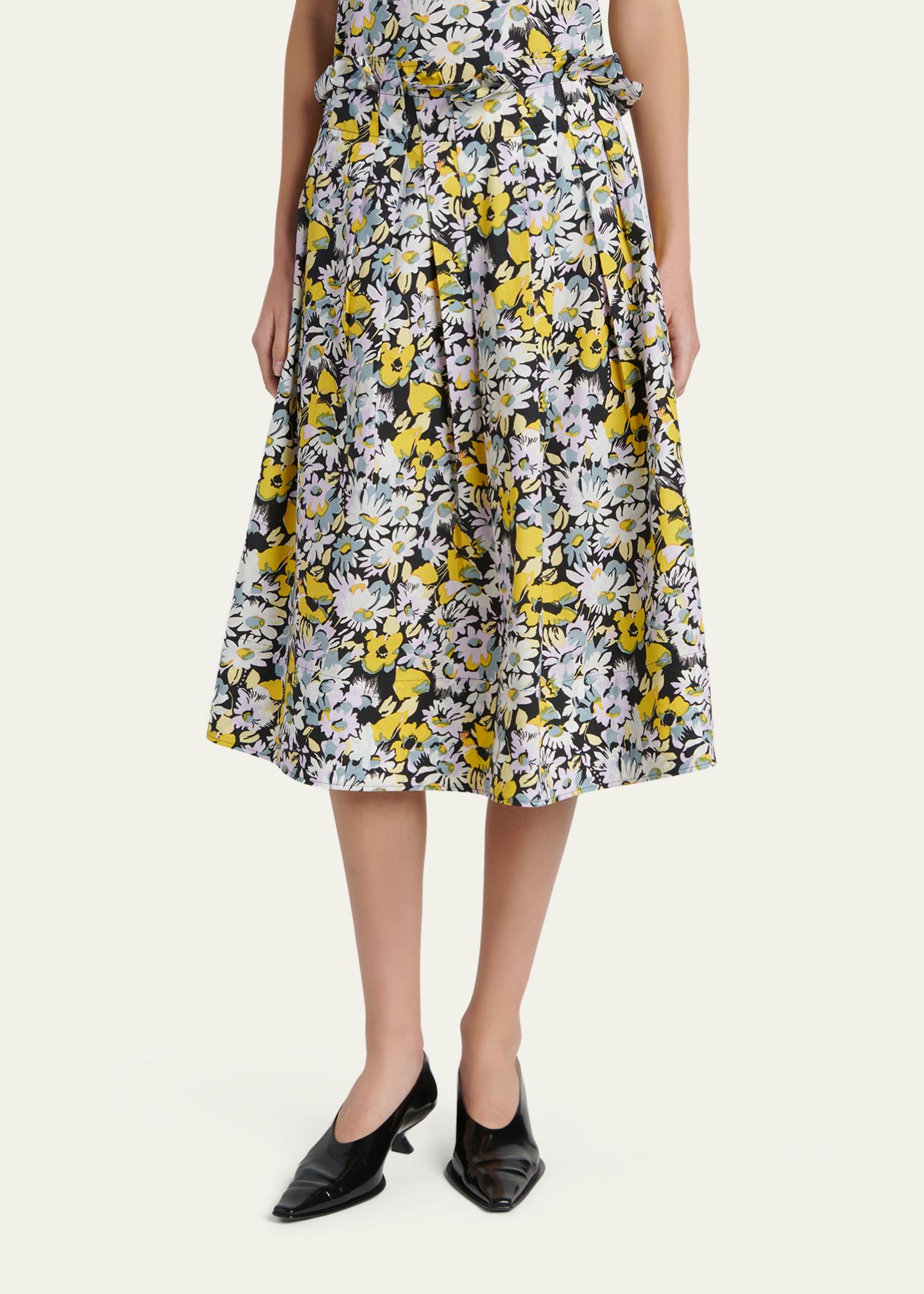 Marni Floral Cotton Midi Skirt - Bergdorf Goodman