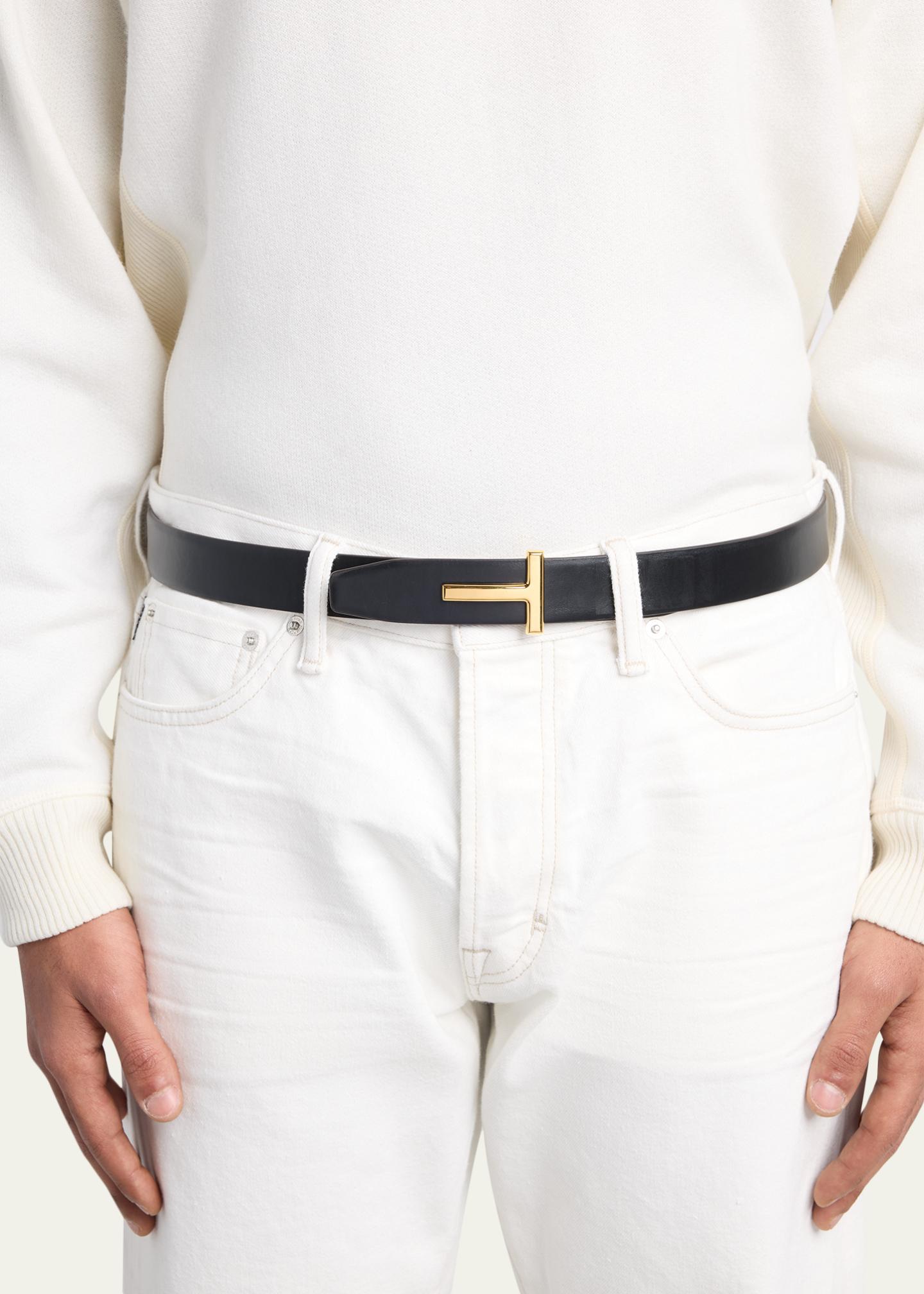 Tom Ford T Buckle Croc Embossed Belt TOM FORD Croc-effect leather belt | NET-A-PORTER main image 2