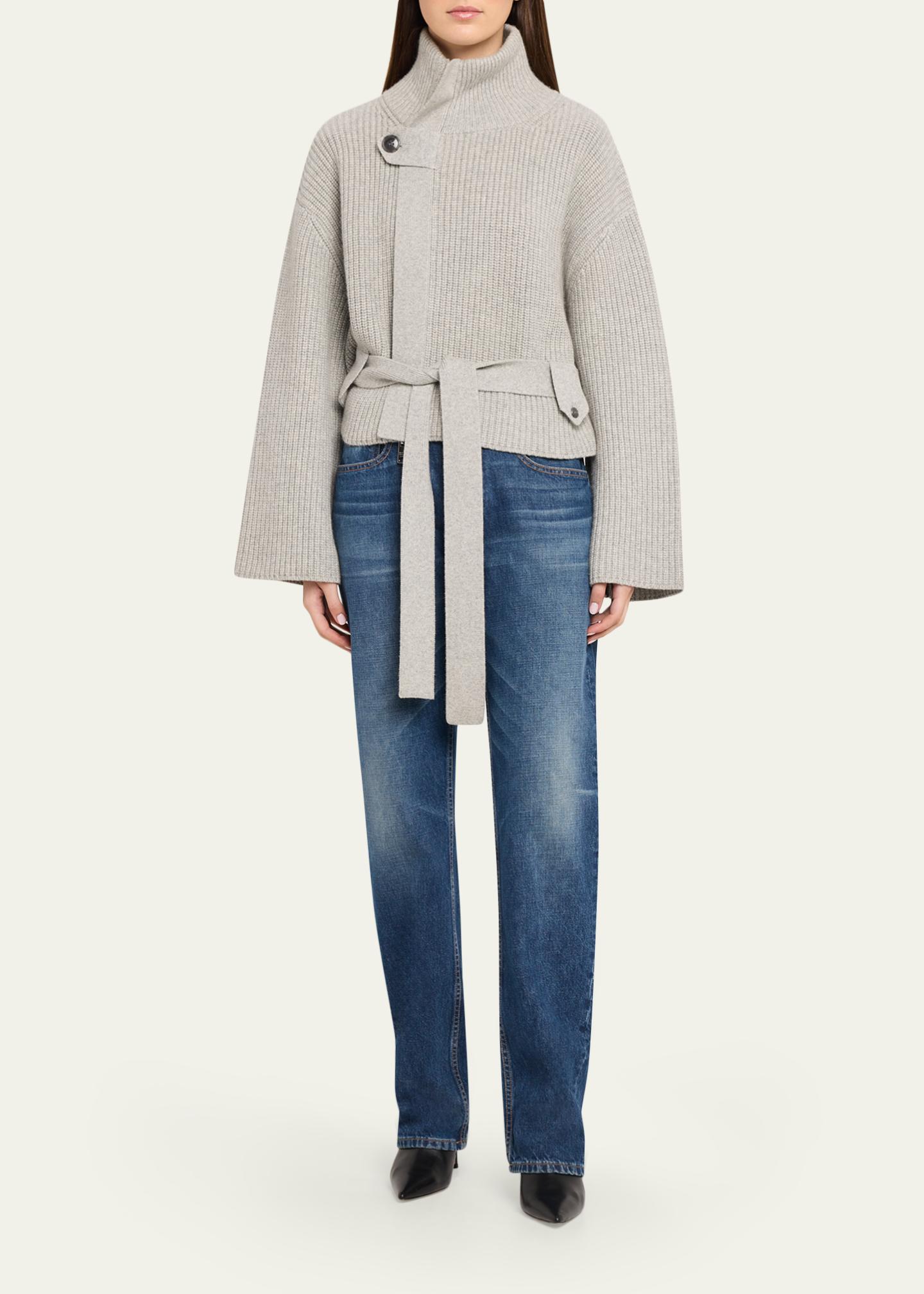 Brandon Maxwell Neal Cashmere Hidden Zip Sweater - Bergdorf Goodman