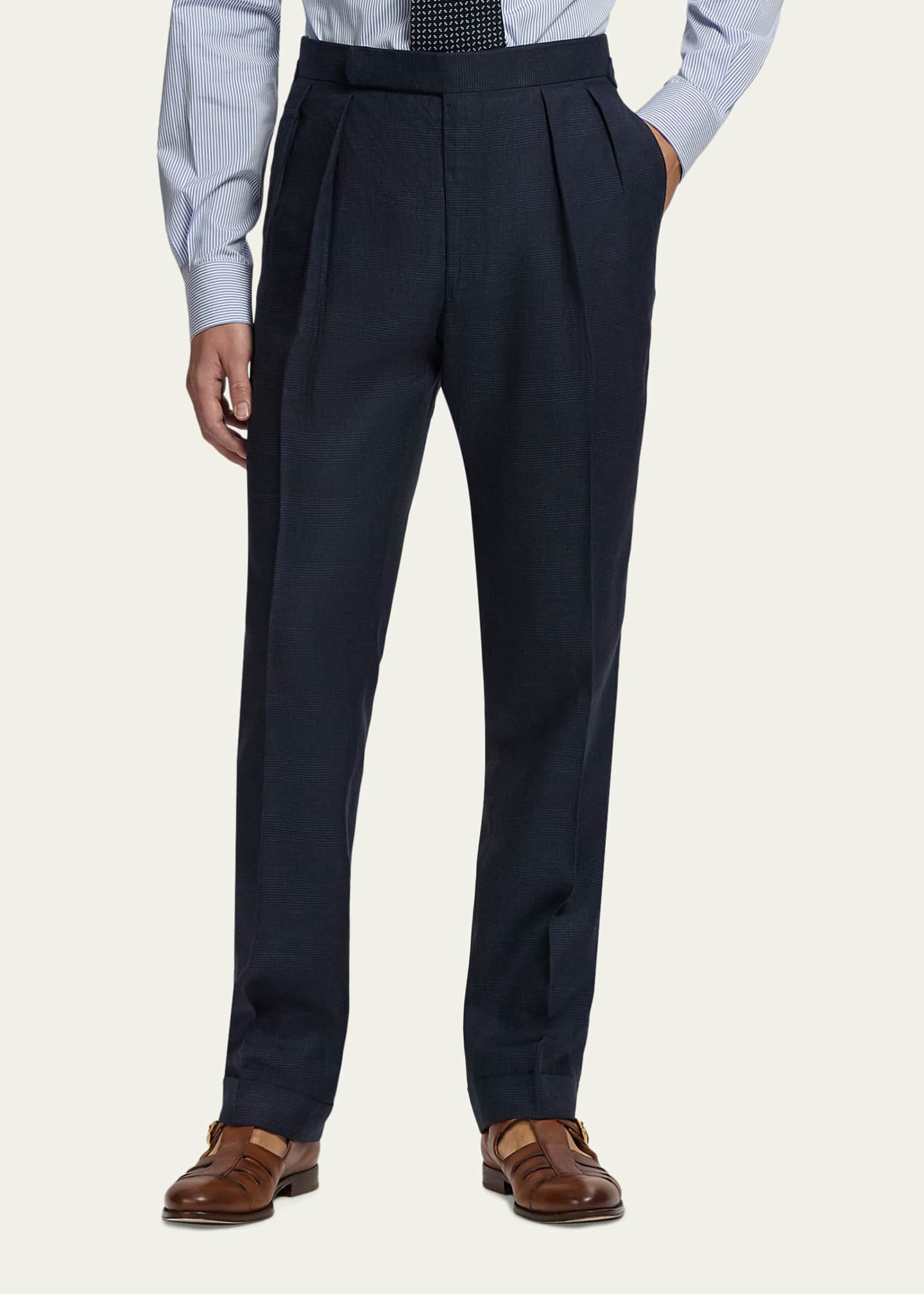 Ralph Lauren Purple Label Men's Cashmere and Silk Glen Plaid