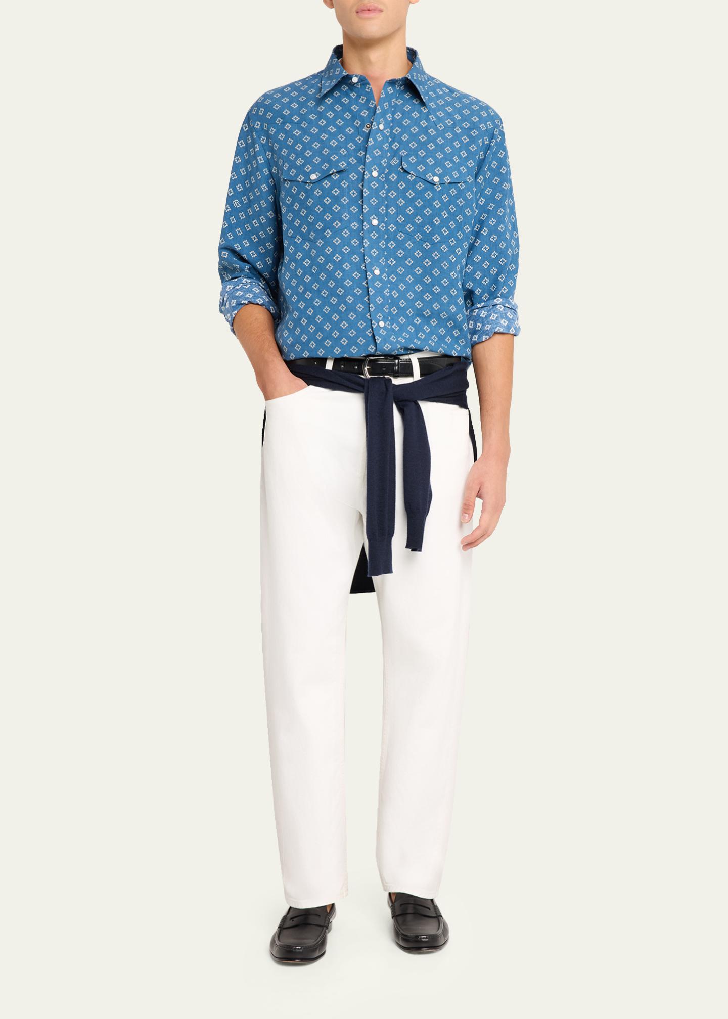 Ralph Lauren Purple Label Men's Relaxed Fit Linen-Silk Western