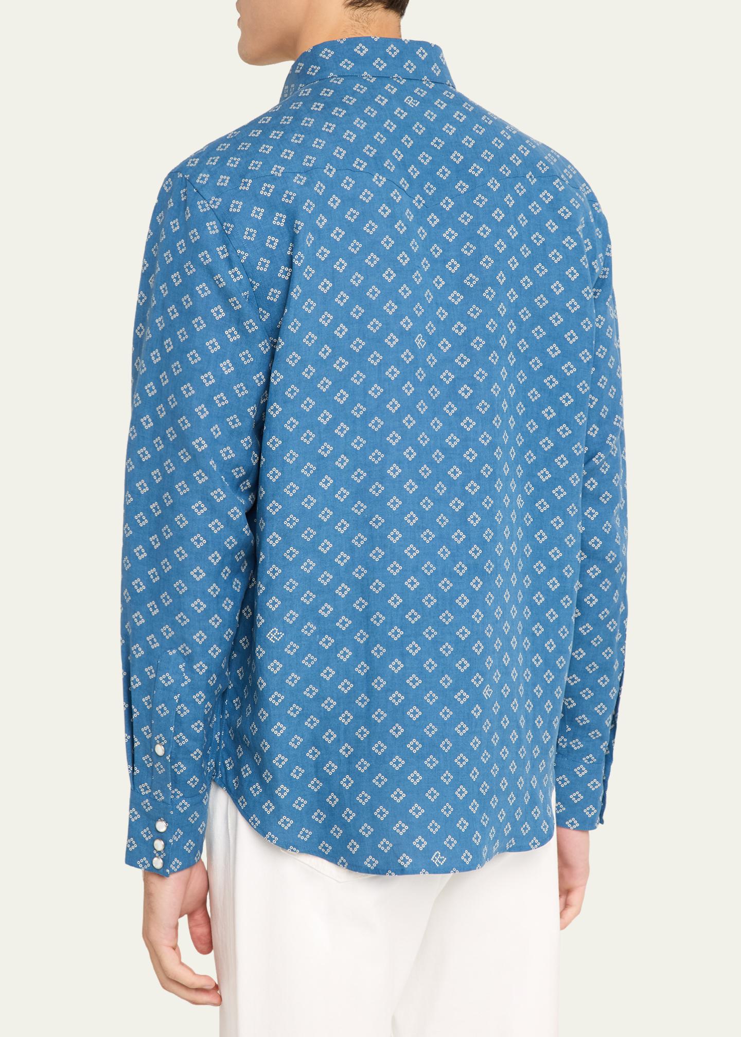 Ralph Lauren Purple Label Men's Relaxed Fit Linen-Silk Western