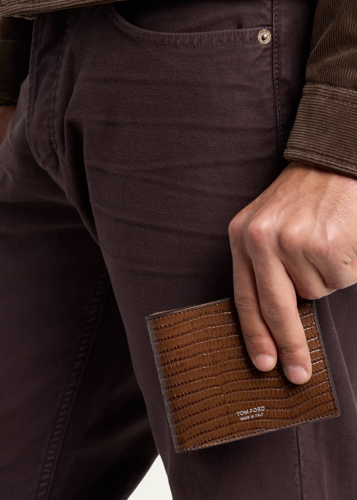 TOM FORD Men's Croc-Effect Leather Bifold Wallet - Bergdorf Goodman