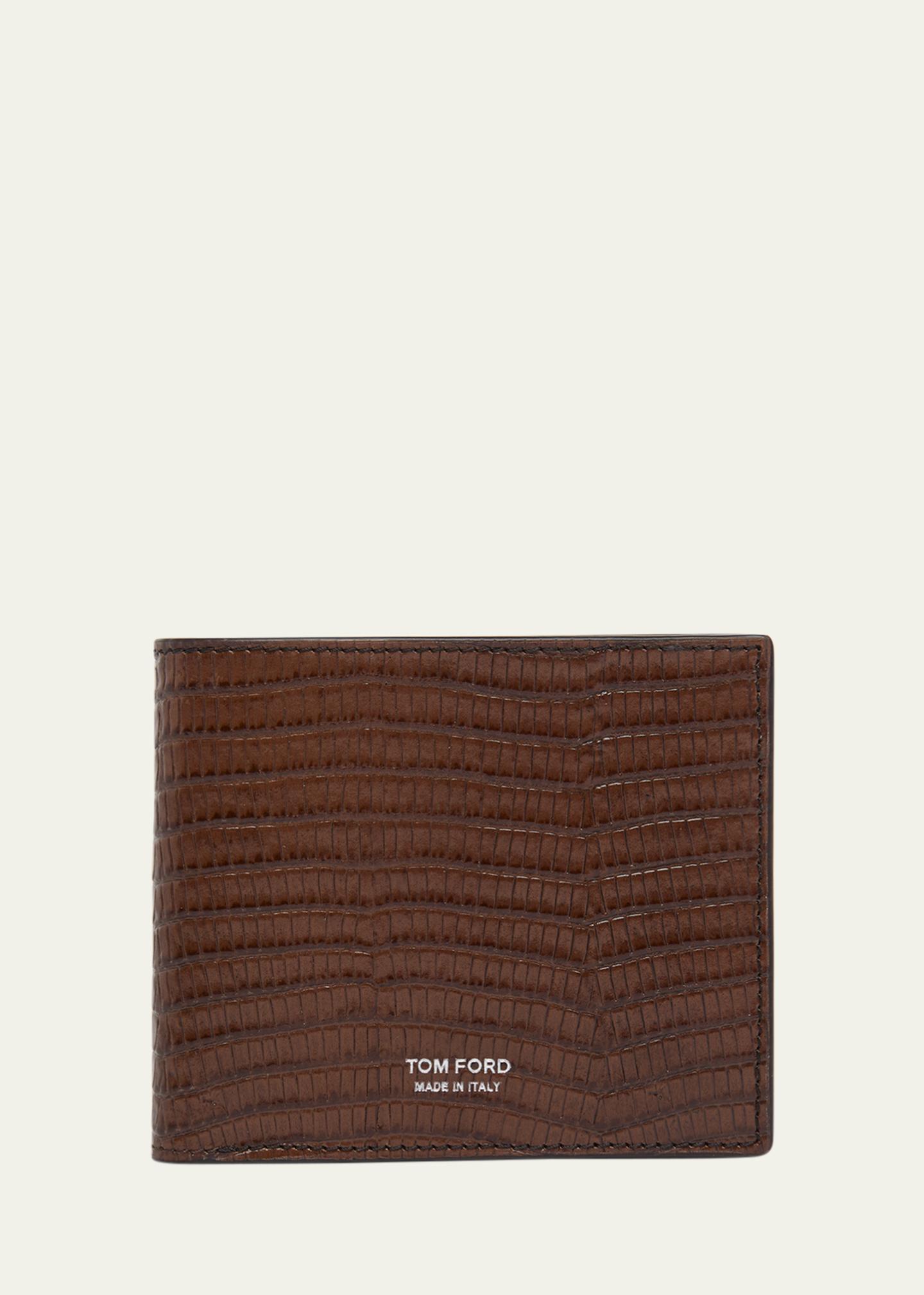 TOM FORD レザークロシェット / トムフォード TOM FORD Men's Croc-Effect Leather Bifold Wallet - Bergdorf Goodman
