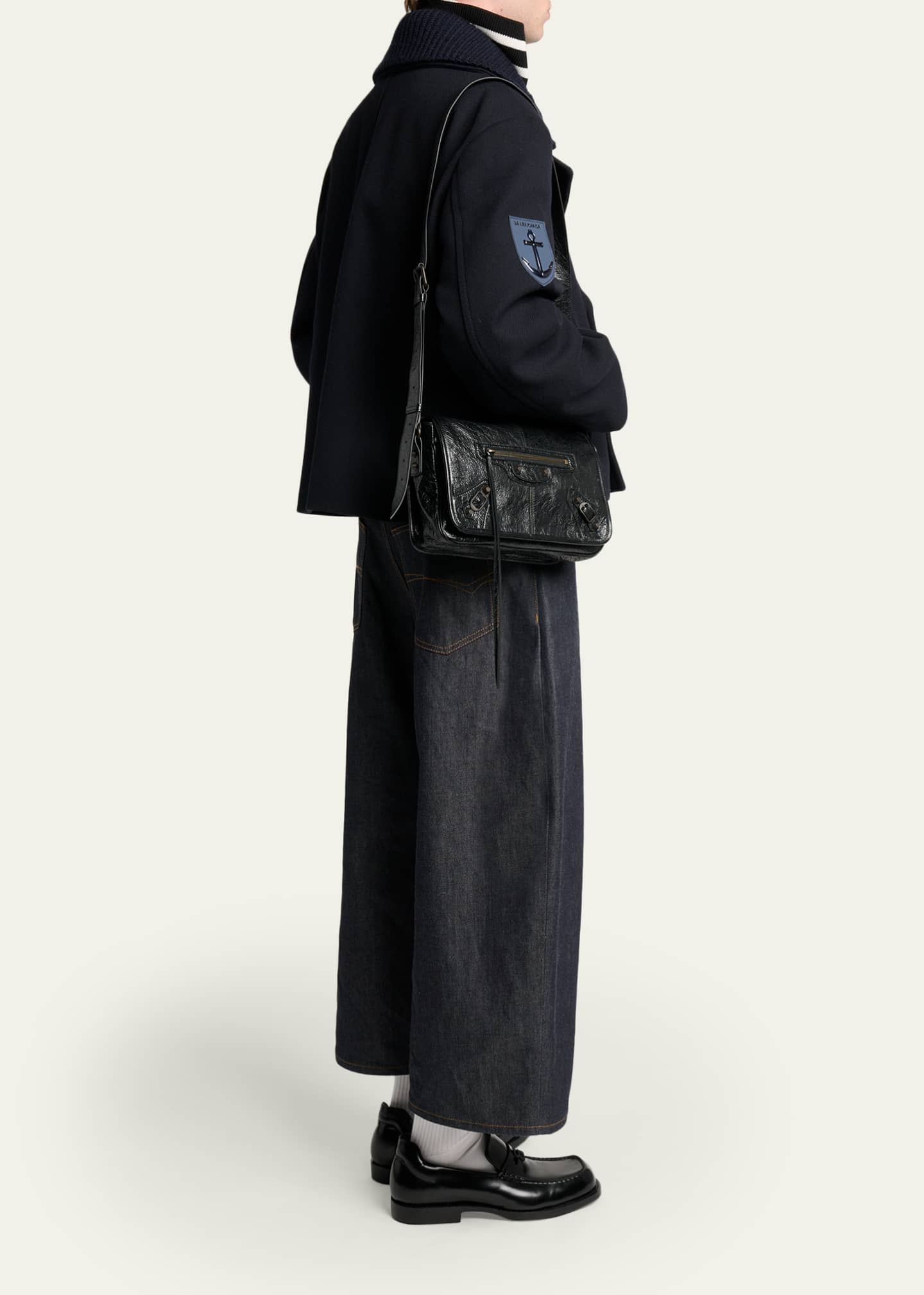 Balenciaga Men's Le City Flap Messenger Bag in Arena Lambskin