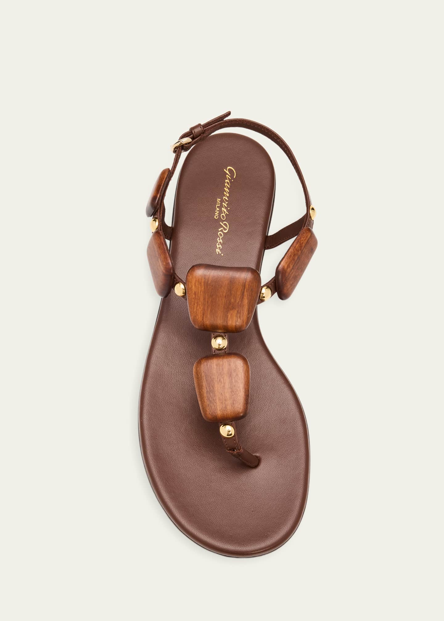みみ/gianvito rossiストラップサンダル　39.5 Gianvito Rossi Beaded Nappa Metallic Leather Thong Sandals