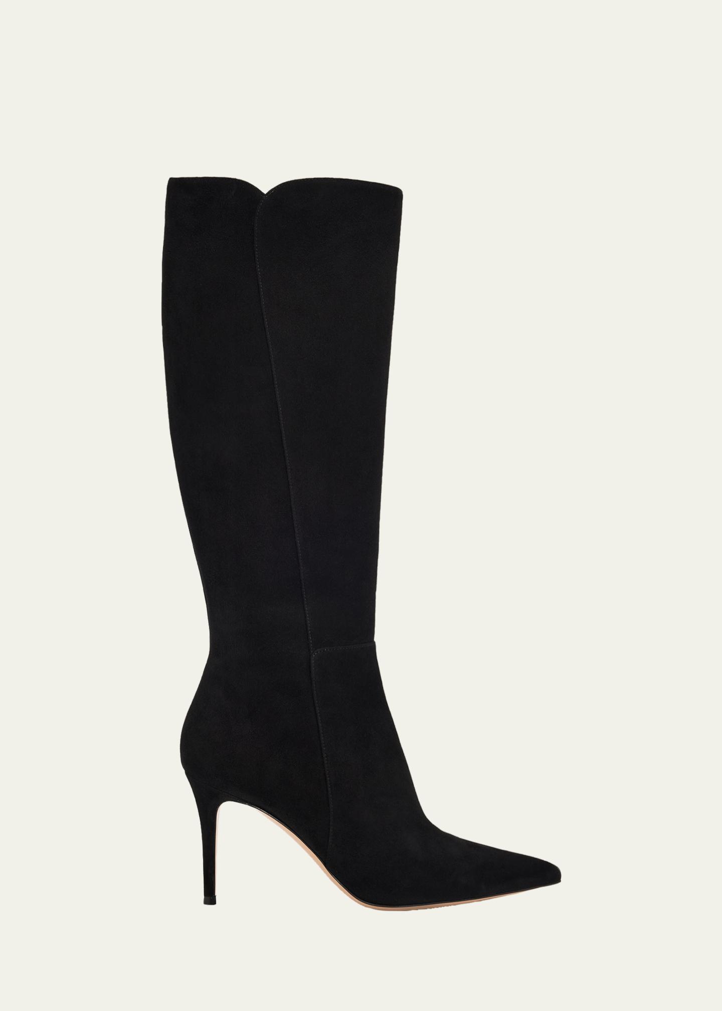 Gianvito Rossi 85mm Suede Knee-High Boots - Bergdorf Goodman