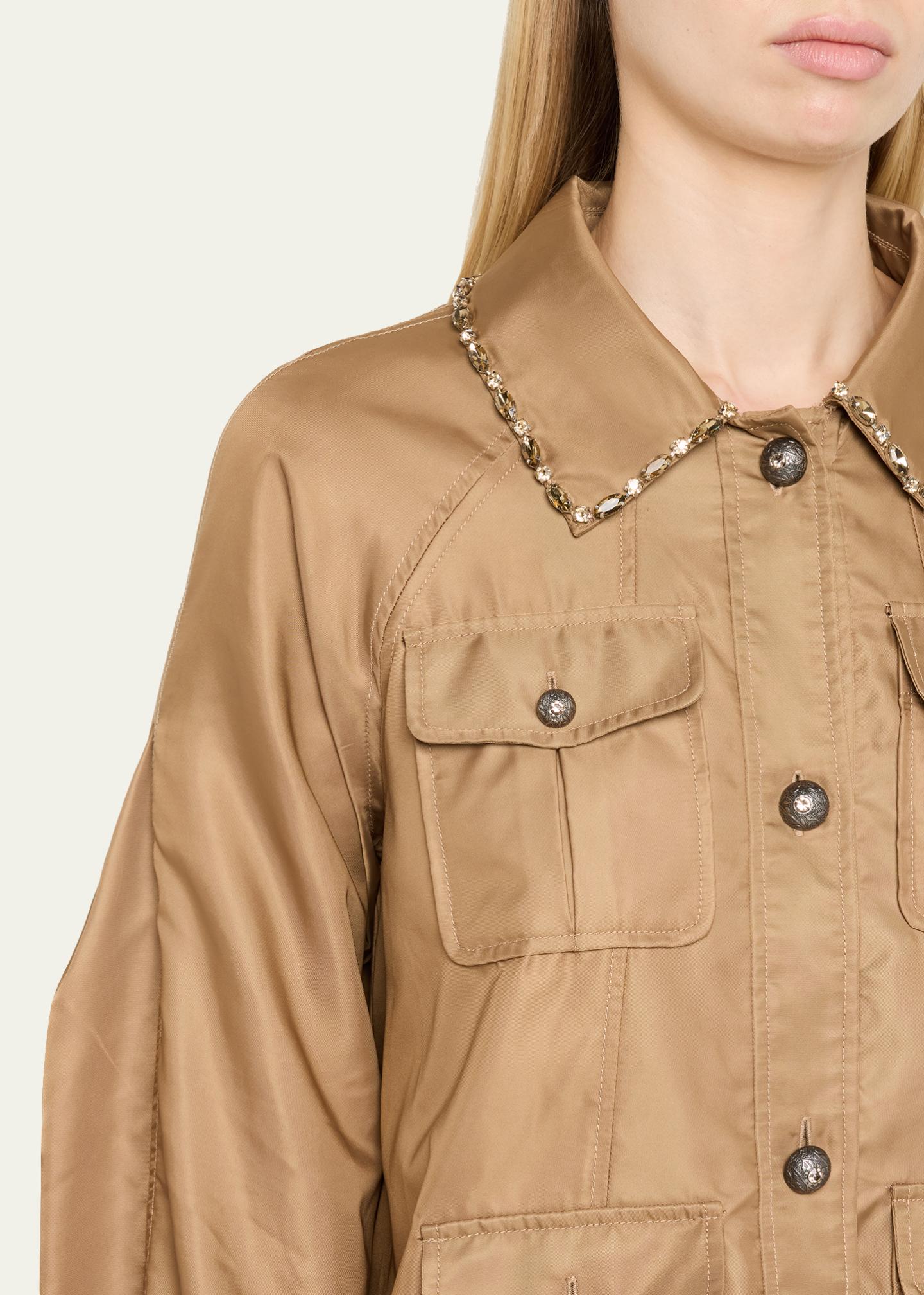 Cinq à Sept Rhinestone Chain Utility Jacket - Bergdorf Goodman