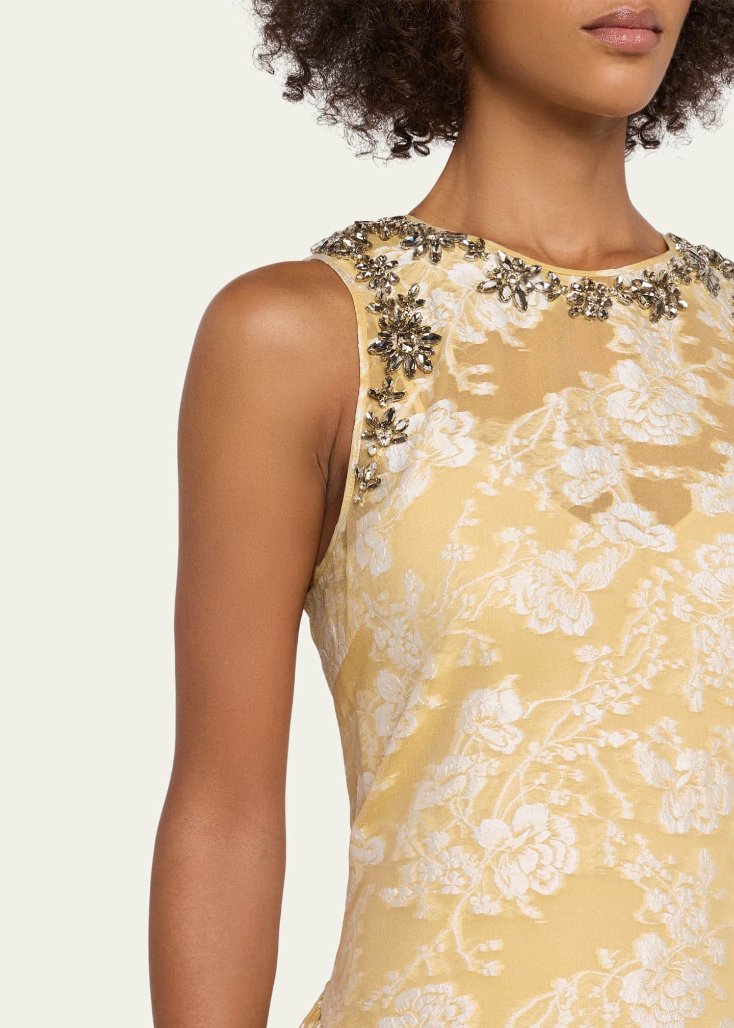 cinq a sept gold dress Cinq  Sept Women's Elise Tassel Trim Silk Dress In Gold