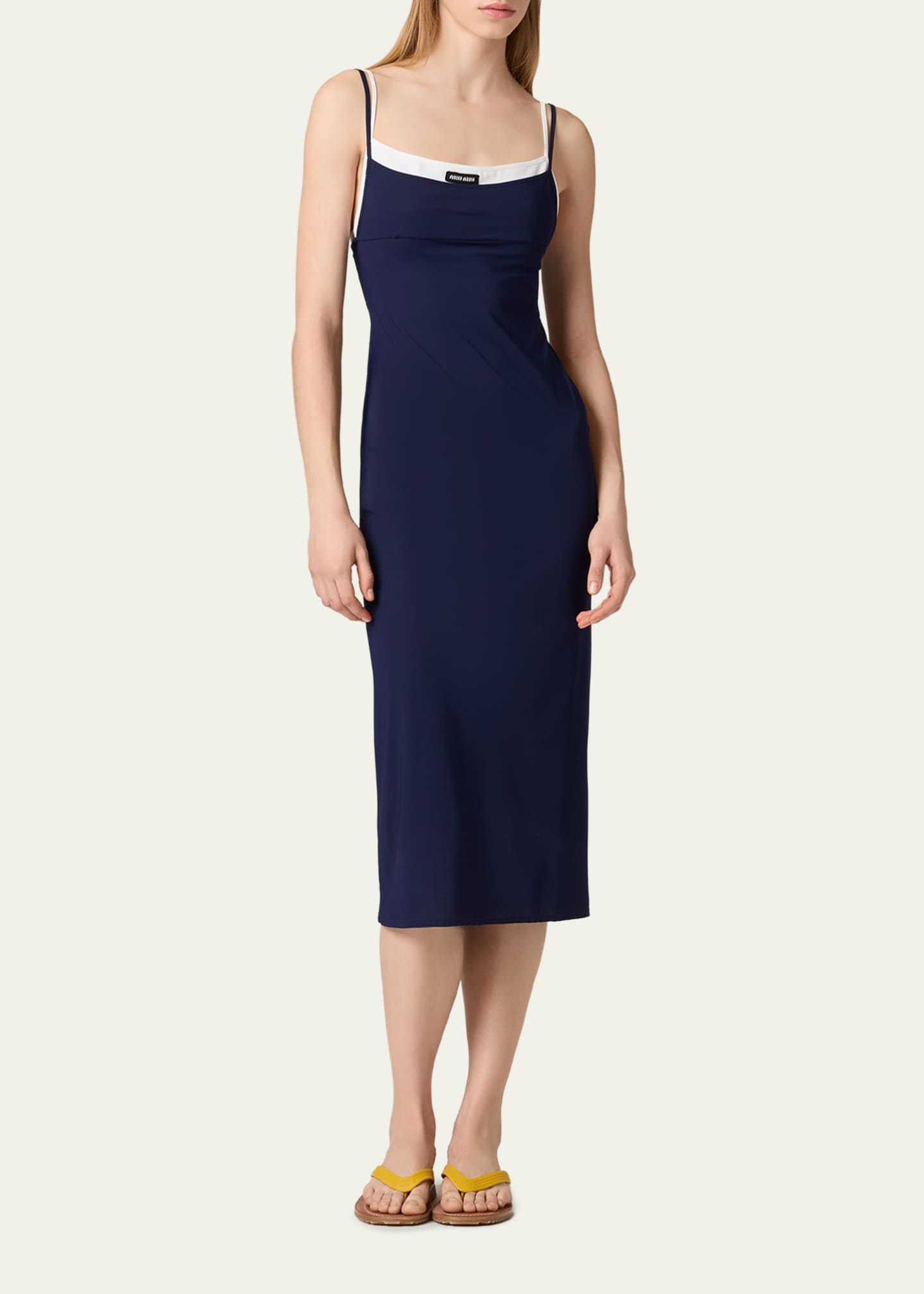 dress for women orange Orange Ric Rac Trim Midi Dress