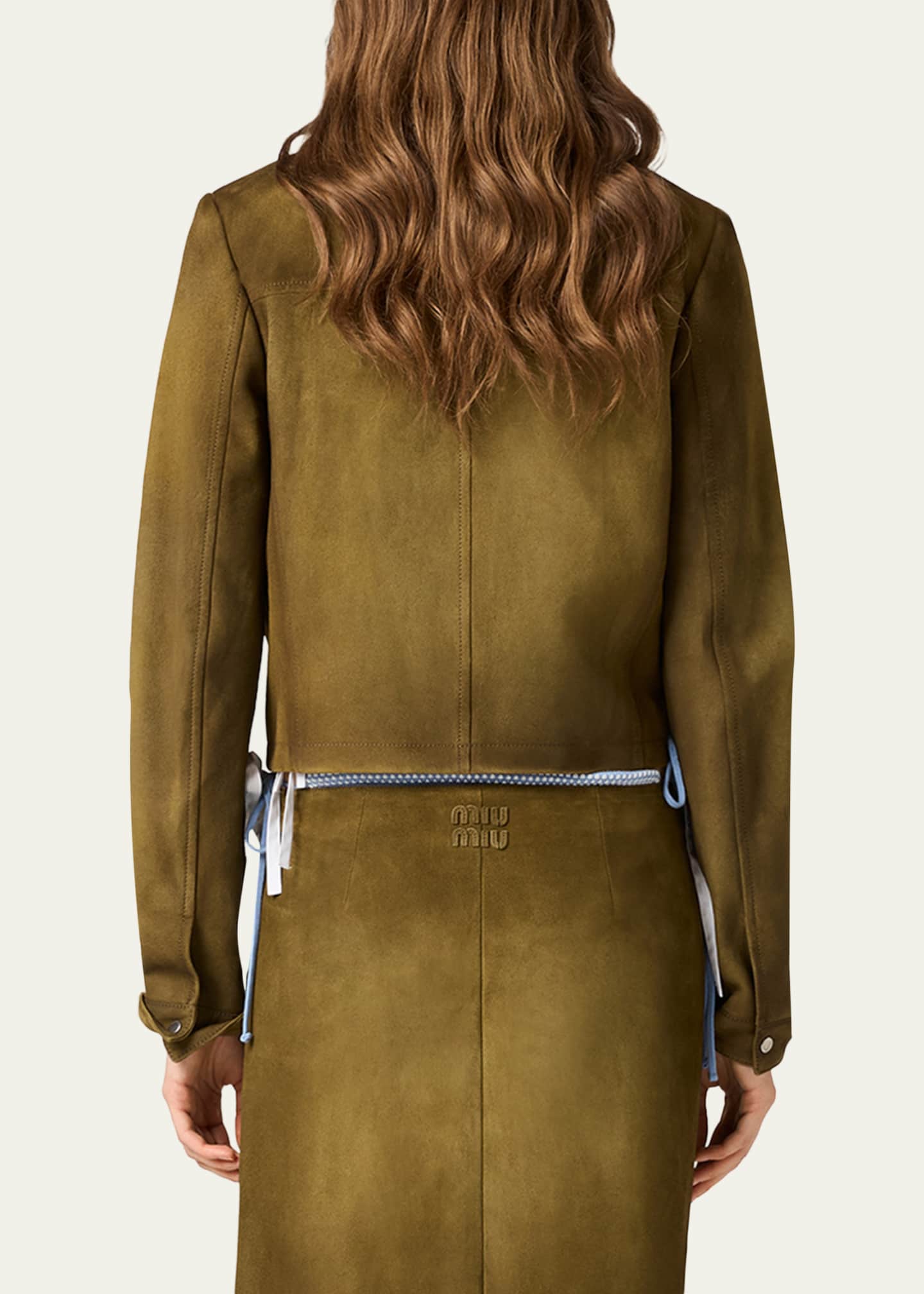 Miu Miu Waxed Suede Jacket - Bergdorf Goodman