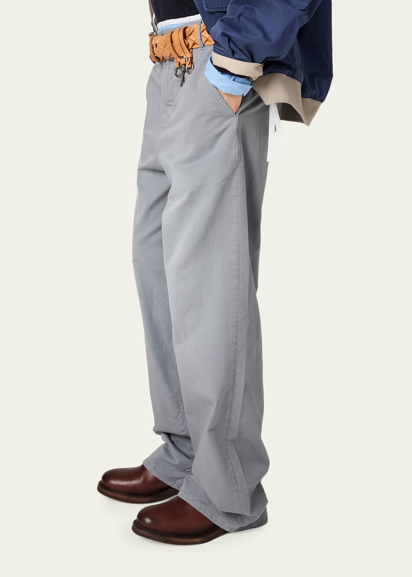 Miu Miu Garment-Dyed Twill Wide-Leg Pants - Bergdorf Goodman