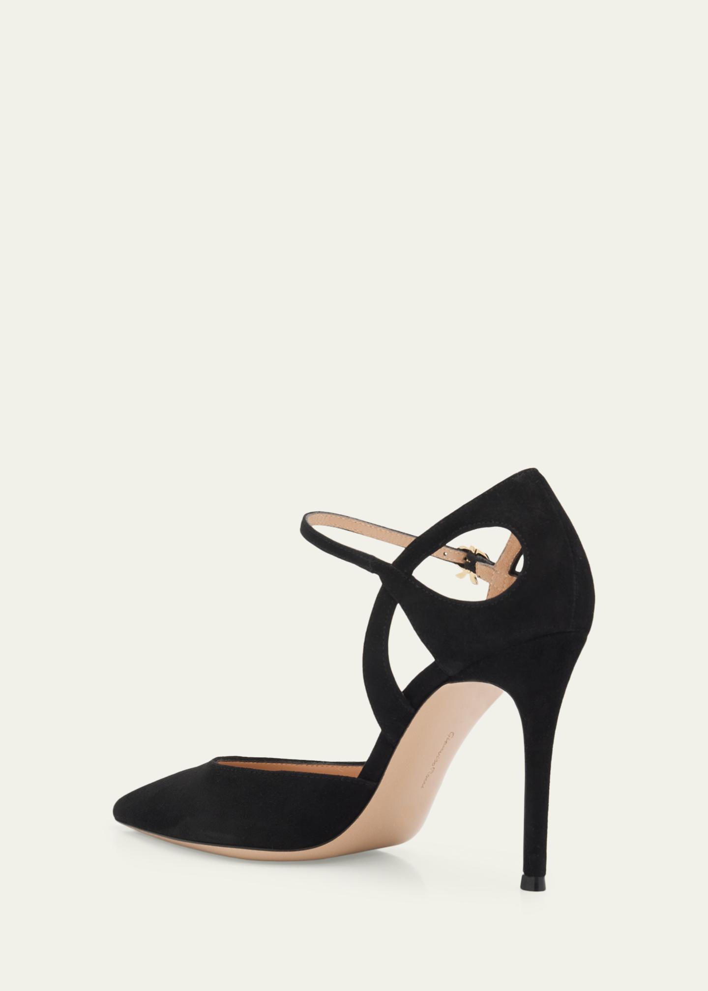 Gianvito Rossi 95mm Suede Pointed-Toe Pumps - Bergdorf Goodman